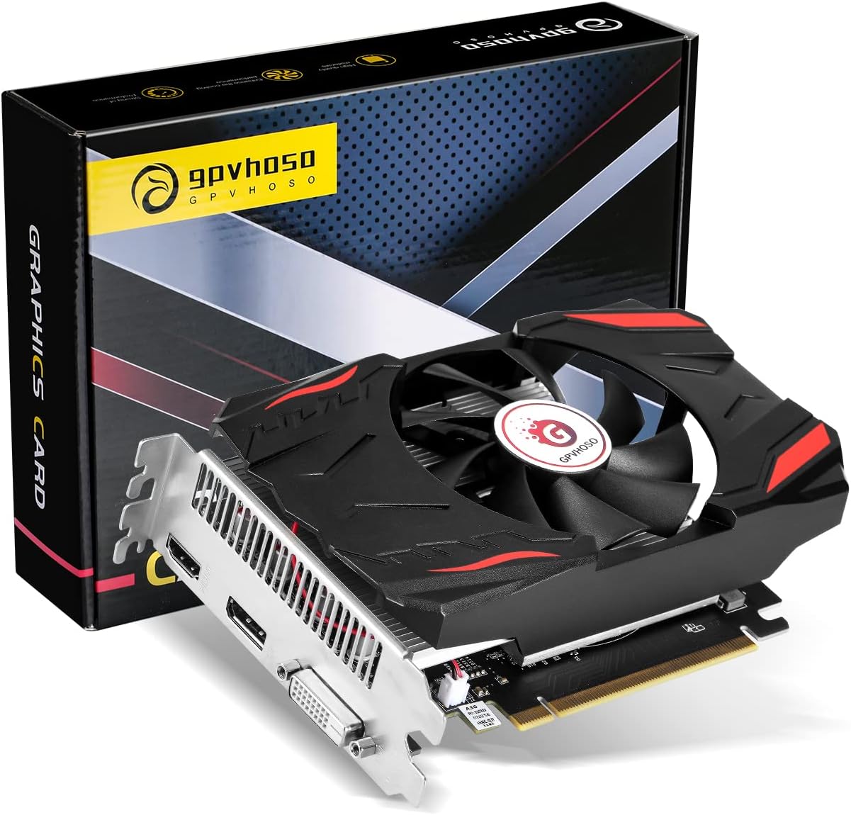 KAER AMD Radeon RX 550 Computer Graphics Card 4GB, GDDR5, 128 Bit, DirectX 12, PCI Express 3.0, DP HDMI DVI-D, Desktop Gaming Video Card, Computer GPU