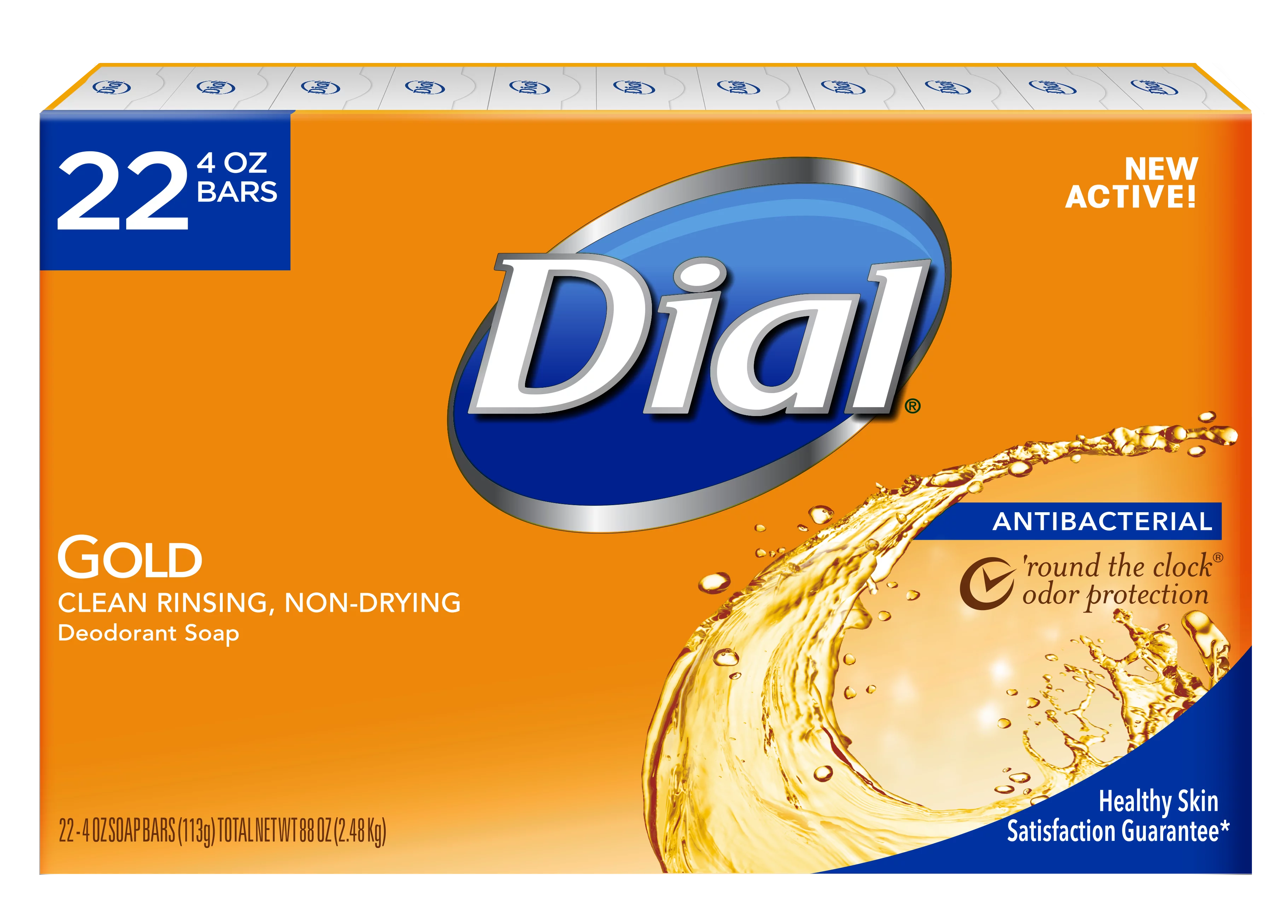 Dial Antibacterial Bar Soap, Gold, 4 Ounce, 22 Bars