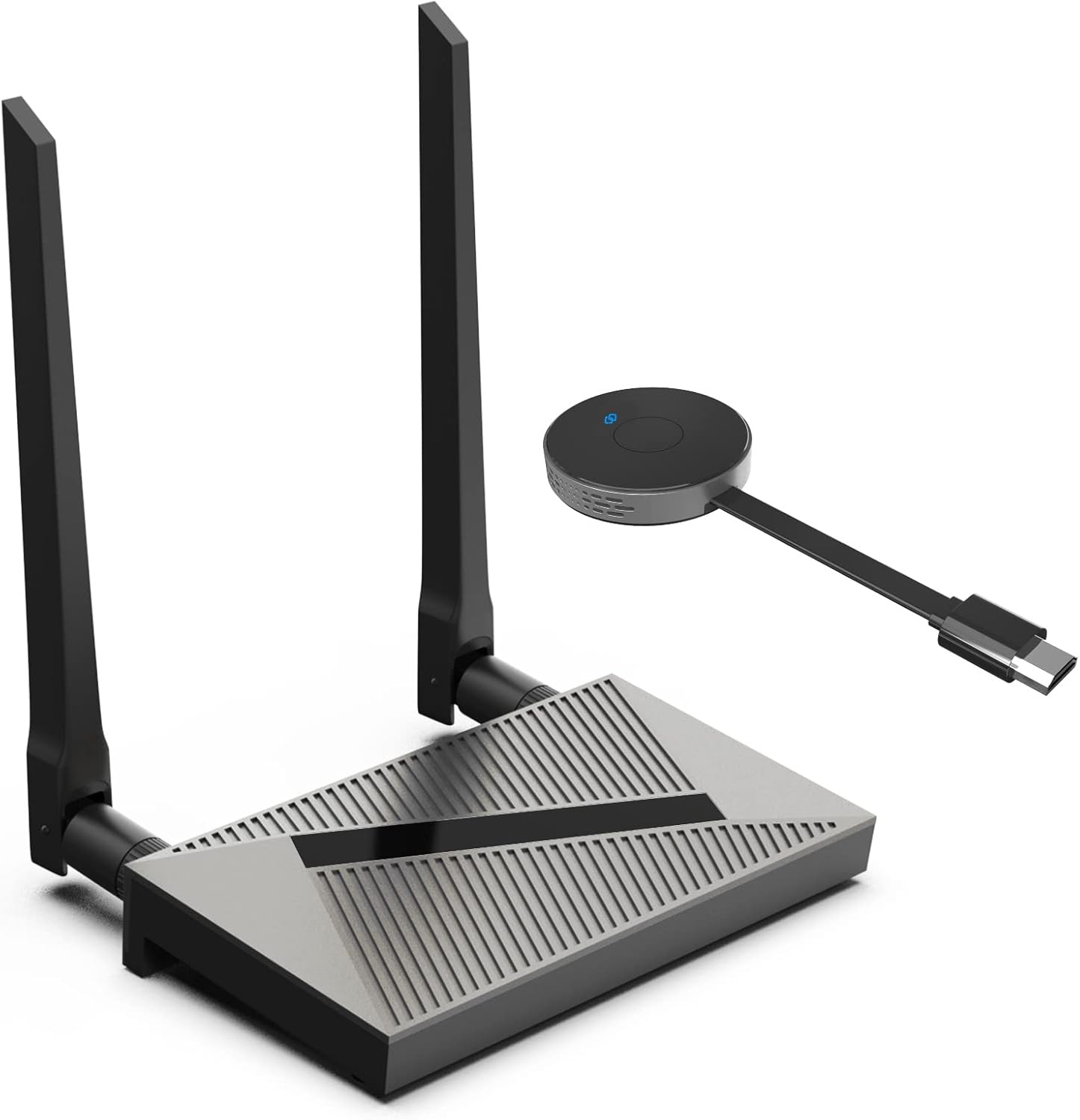 RXZ Wireless HDMI Transmitter and Receiver, Wireless Presentation Facility HDMI Dongle Adapter Support 4K @30Hz for Streaming Video/Audio from Laptop, PC, Smartphone to HDTV/Projector(Grey)