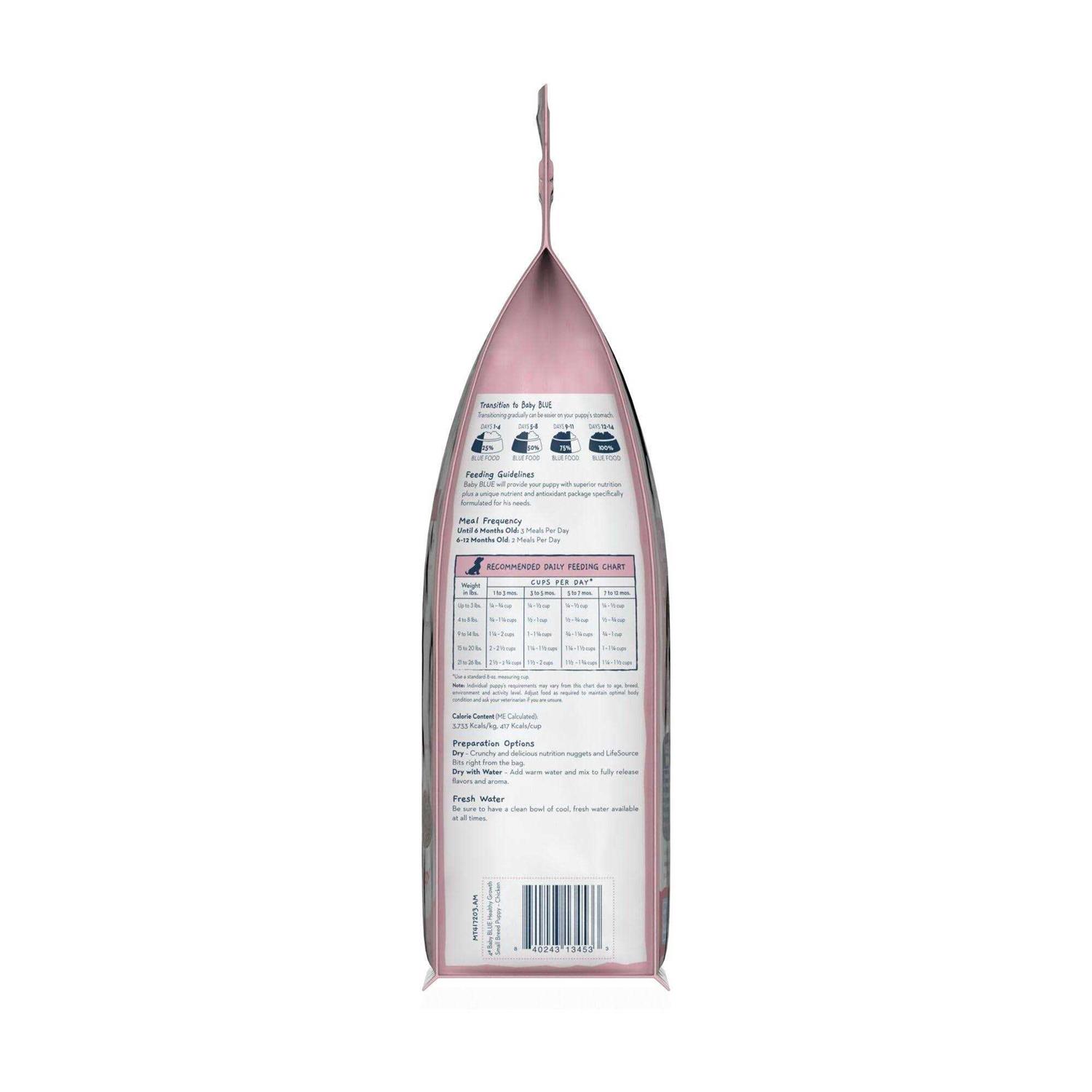 Blue Buffalo Baby Blue Healthy Growth Formula Natural Small Breed Puppy Dry Dog Food, Chicken and Oatmeal Rice Recipe 4-lb - Pet Supplies online store