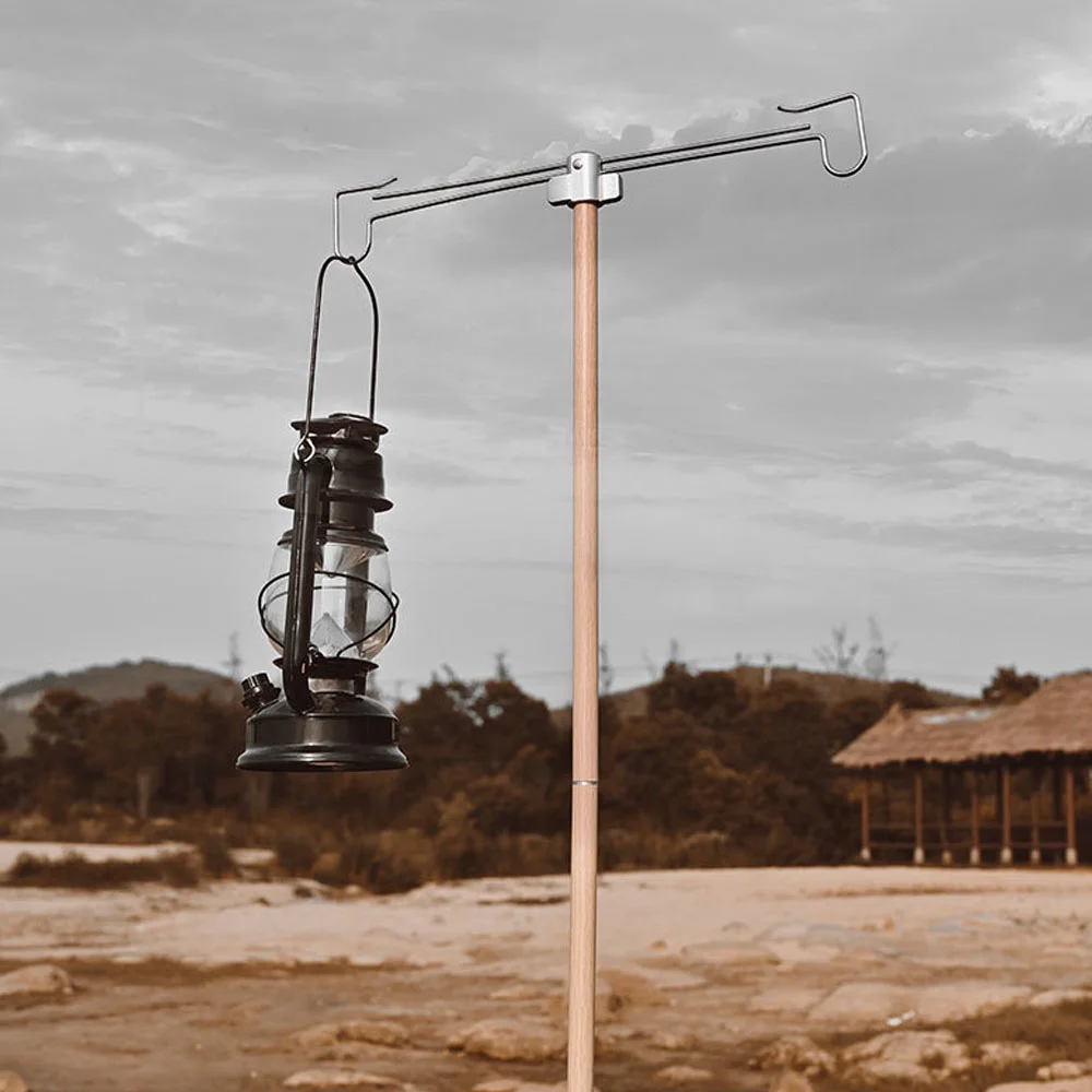 Shinetrip Camping Lantern Stand Portable Folding Lamp Hanging Pole Aluminum Alloy Holder for Outdoor Camping Picnic Fishing BBQ
