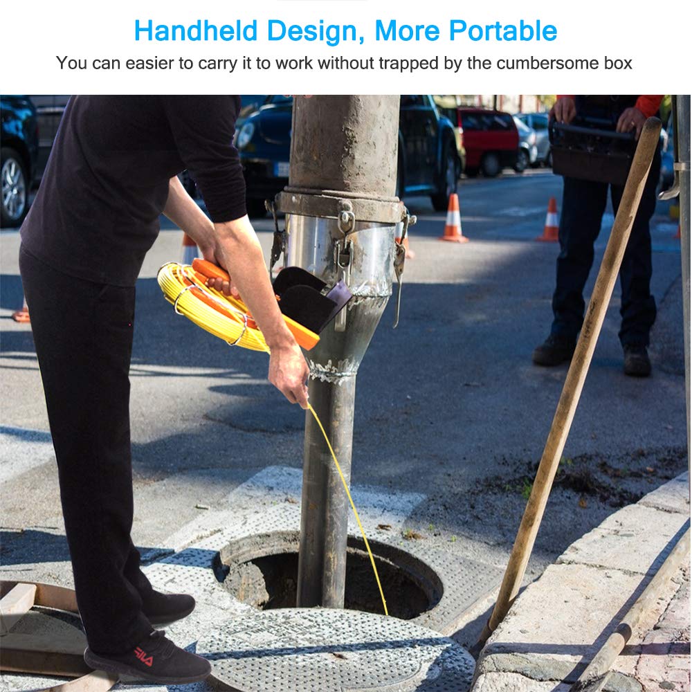 Sewer Camera with Distance Counter, Pipe Inspection Camera Video System IP68 Waterproof Plumbing Snake Drain Sewer Cam Drain Duct Pipe Camera 7TFT Monitor 20M/65ft