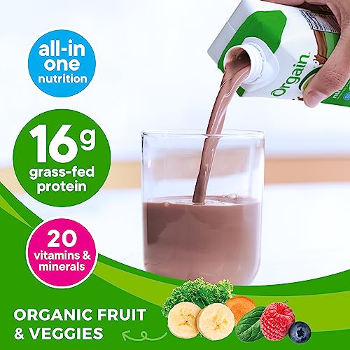 Orgain Organic Nutritional Protein Shake, Creamy Chocolate Fudge - 16g Grass Fed Whey Protein, Meal Replacement, 20 Vitamins & Minerals, Gluten & Soy Free, 11 Fl Oz (Pack of 12) (Packaging May Vary)
