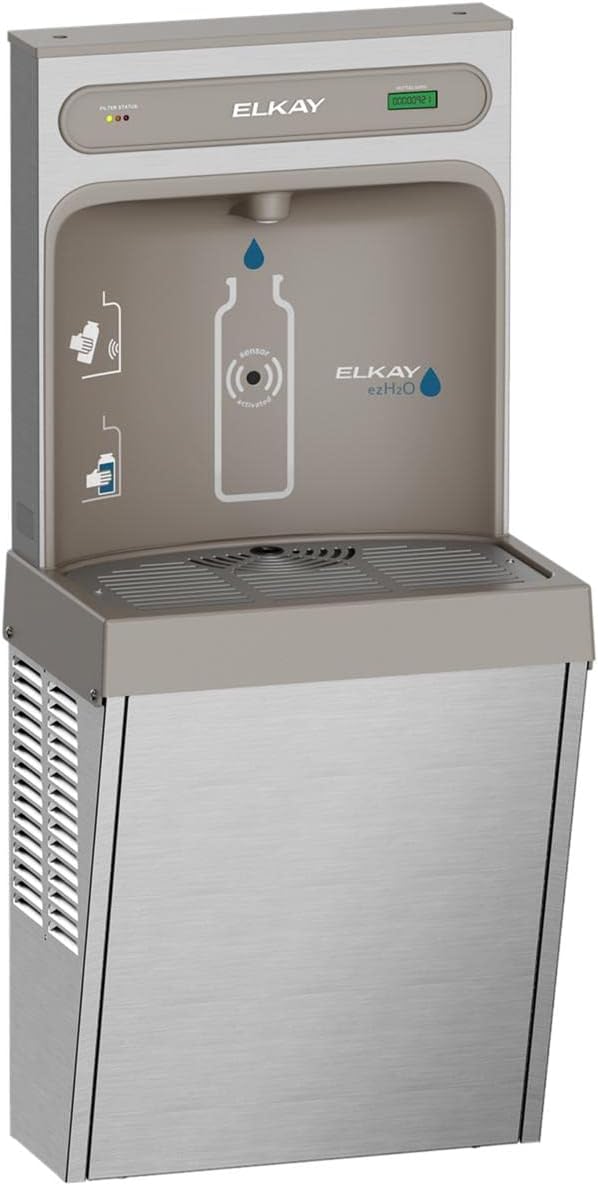 Elkay LZ8WSSSMC ezH2O Refrigerated Surface Mount Bottle Filling Station Filtered 8GPH Stainless Steel