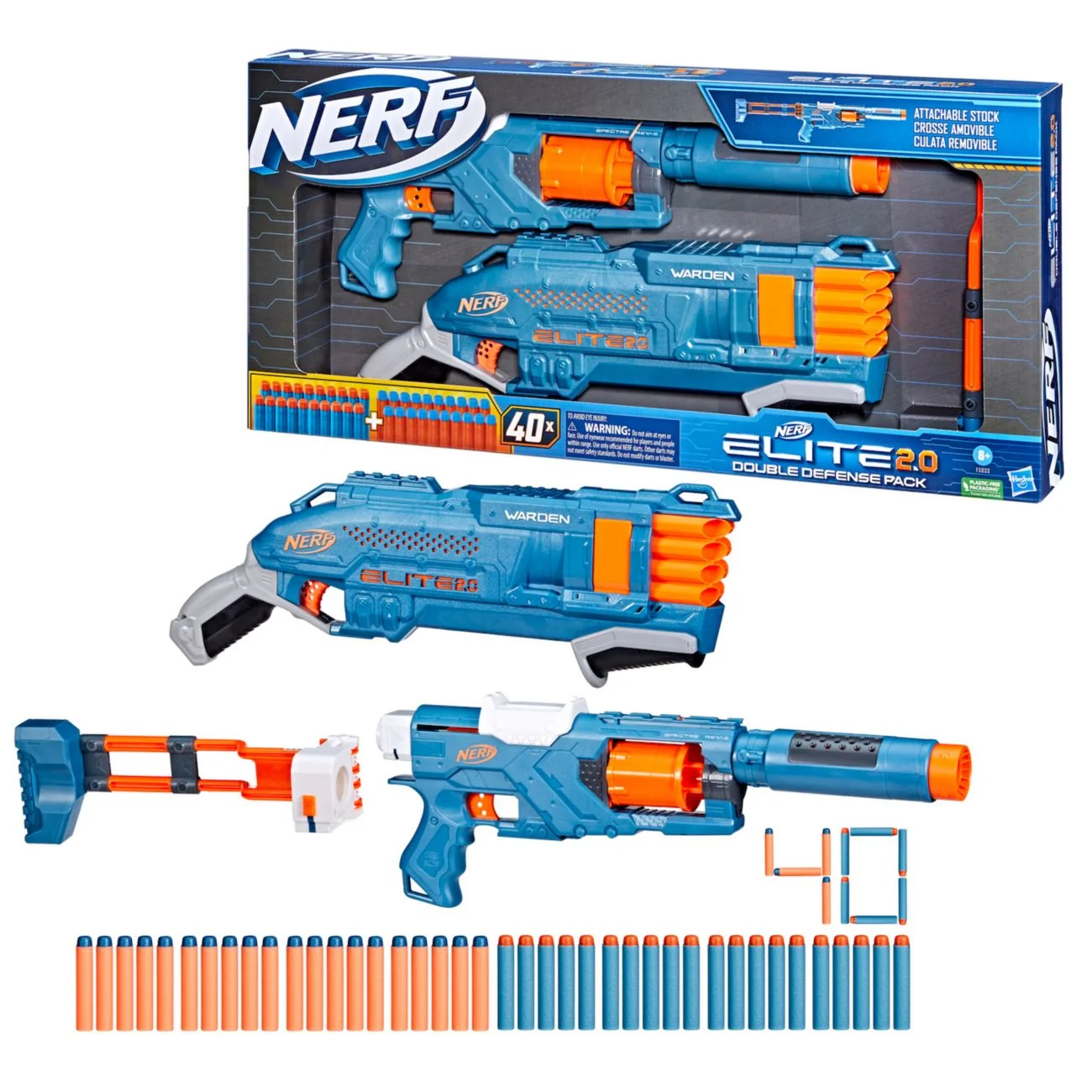 Nerf Nerf Elite 2.0 Double Defense Pack Blasters and Darts Set
