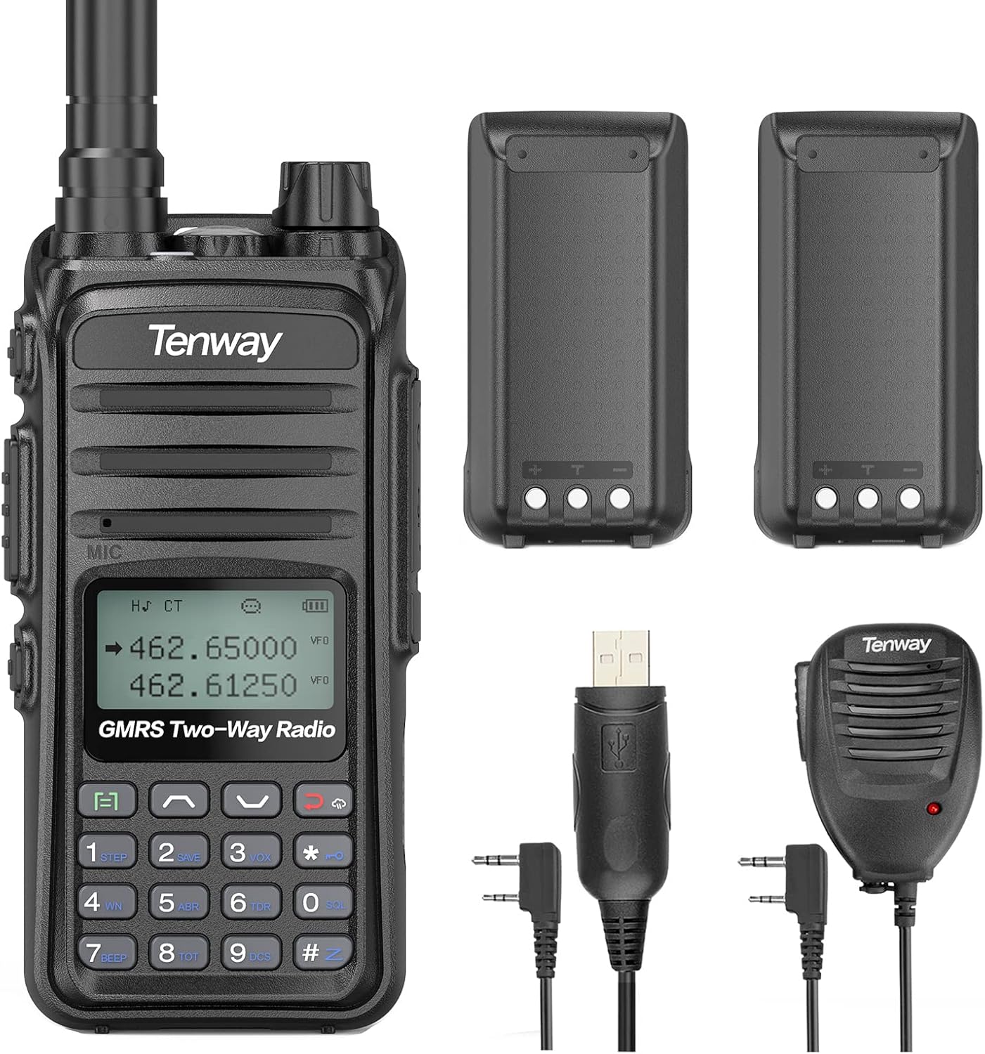GMRS Radio Handheld 5W Long Range Two Way Radio GMRS Repeater Capable, with NOAA Scanning & Receiving, Display SYNC, for Off Road Overlanding
