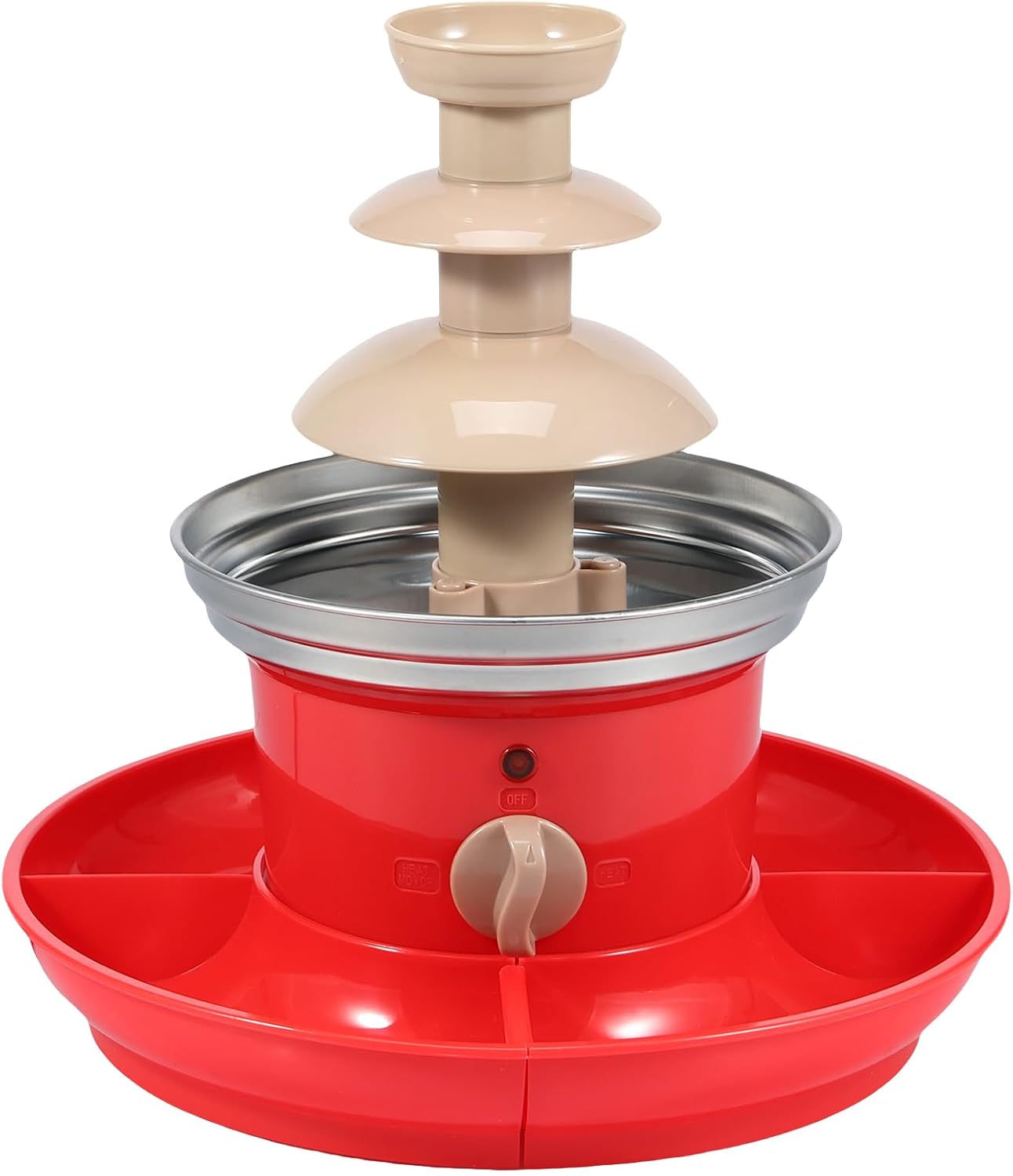 Electric Chocolate Fountain with Removal Serving Tray 3 Layer Chocolate Fountain Machine Stainless Steel Chocolate Fondue Fountain Fun Chocolate Melting Fountain 17oz Capacity for Fruits Part
