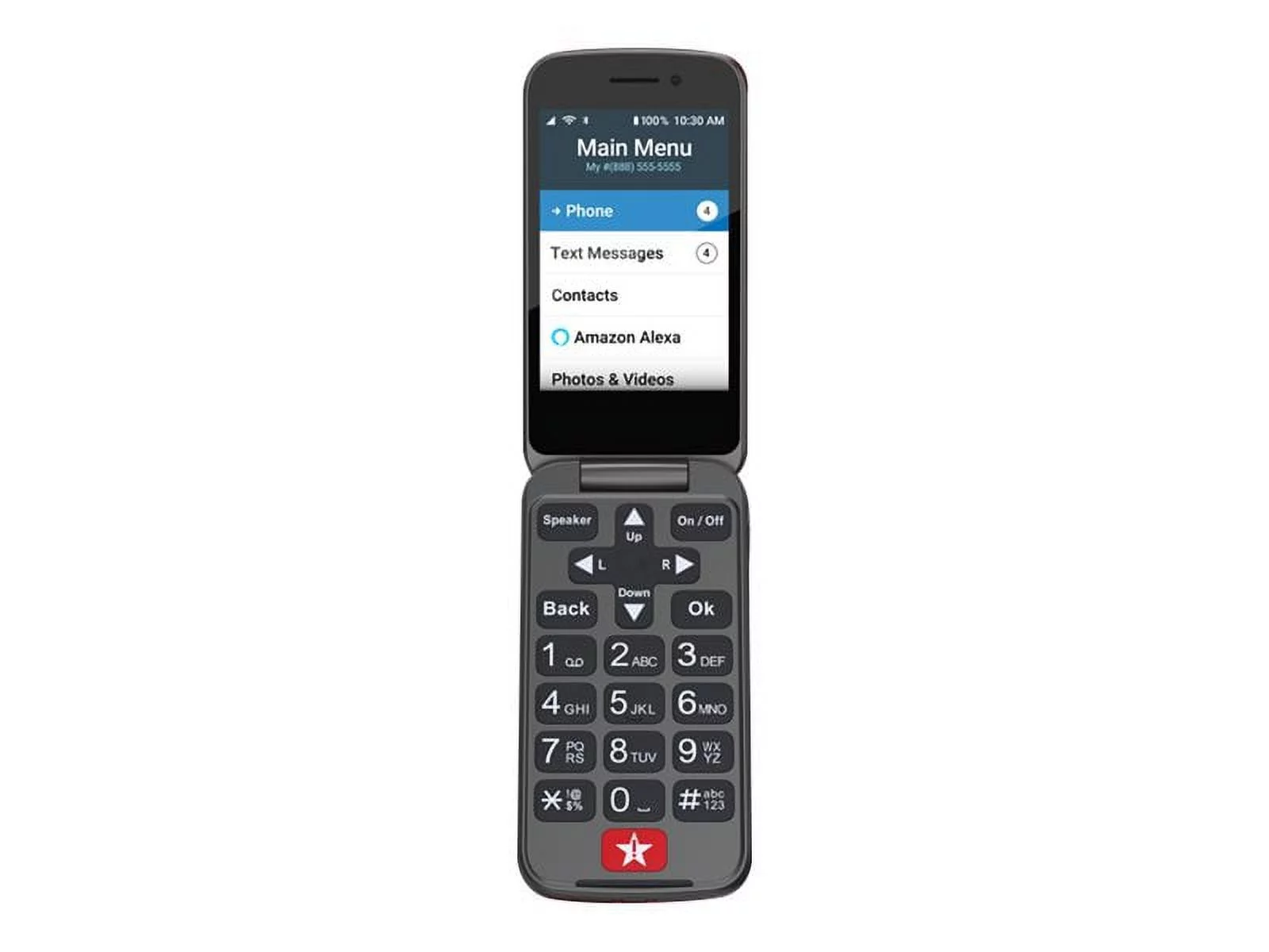Jitterbug Flip2 Cell Phone for Seniors - Red
