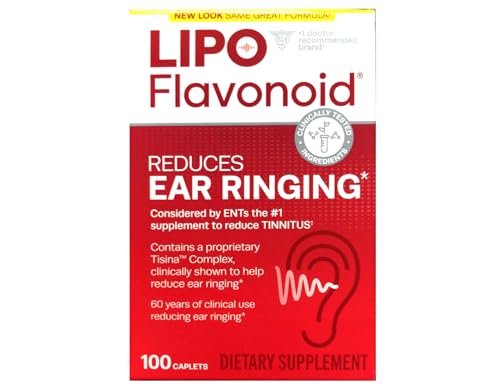 Lipo-Flavonoid Dietary Supplement Caplets for Ear Ringing - 100 Count