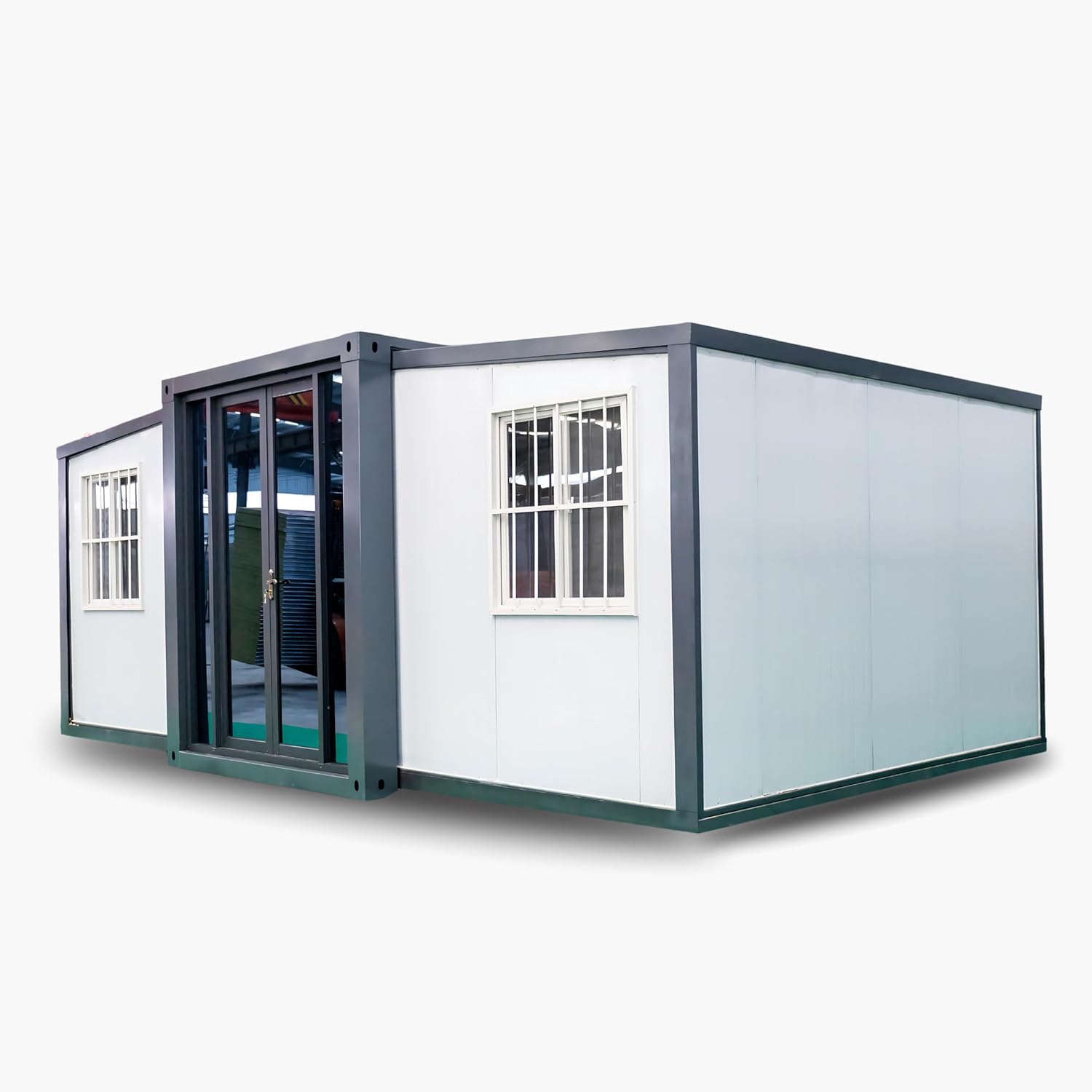 Prefabricated Tiny White House for Living | Expandable Modern Prefab House with 1 Bathroom 1 Living Room and 2 bedroom VILLA/OFFICE/GARDEN HOUSE/RESORT