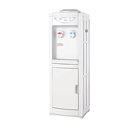 Water Dispenser, 5 Gallon Top Loading Water Cooler, Plastic Water Cooler Dispenser with Child Safety Lock & Cabinet, White (RJVWD02AEWT)