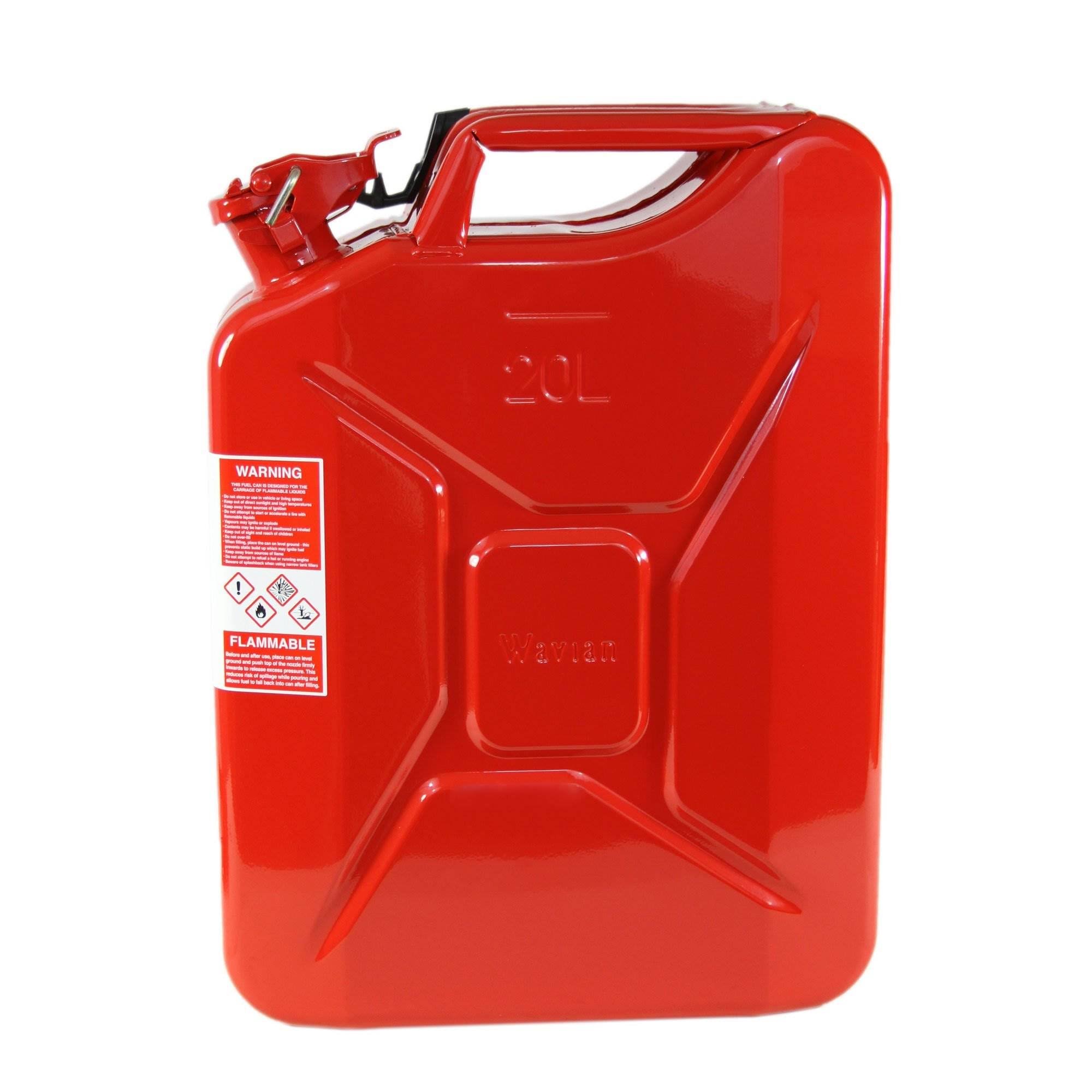 2 Wavian 3009 5.3 Gallon 20 LITER Authentic Carb Fuel Jerry Can with Spout, Red