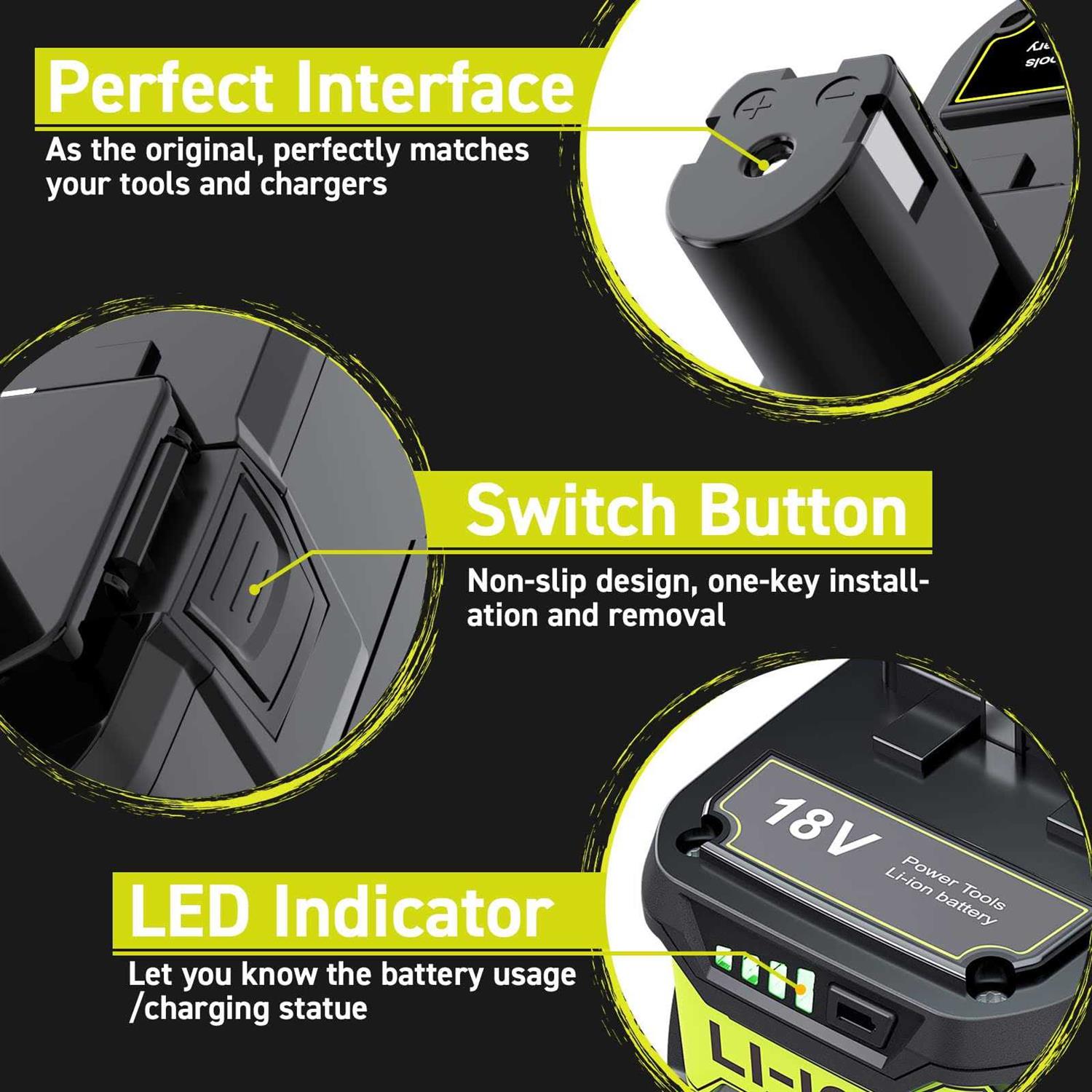 Bonadget Upgraded 2Pack 7.0Ah Replacement Battery Compatible with Ryobi 18V Battery with Holder for Ryobi ONE+ Lithium-ion Battery P102 P190 P108 - Shop Hardware Tools Online Store