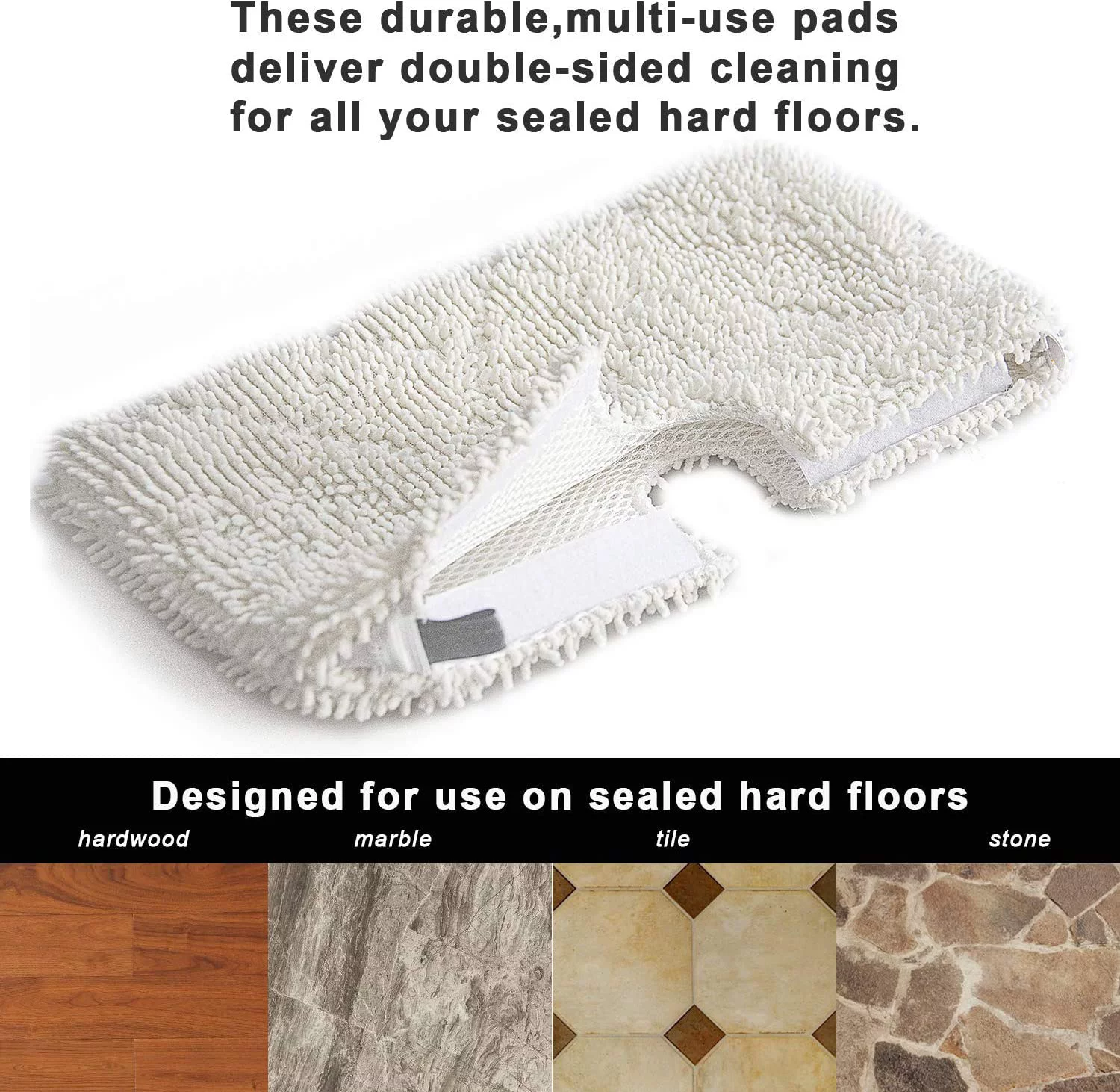 Replacement Mop Pads Compatible with Shark Steam Pocket Mops S3500 Series S3501 S3601 S3550 S3901 S3801 SE450 S3801CO S3601D Steam Mop (4 Pack)