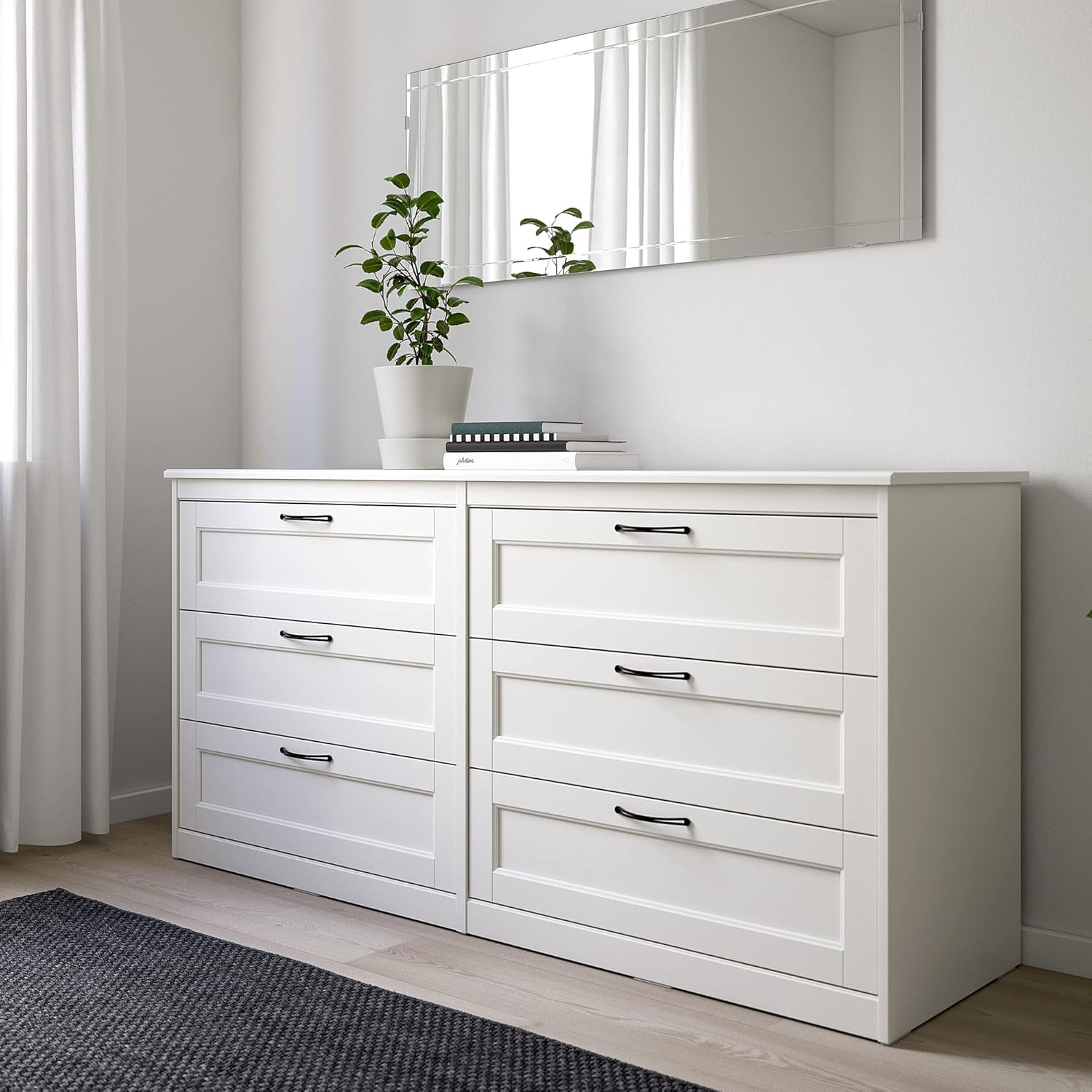 IKEA SONGESAND Chest of 6 Drawers, 161x81 cm, White