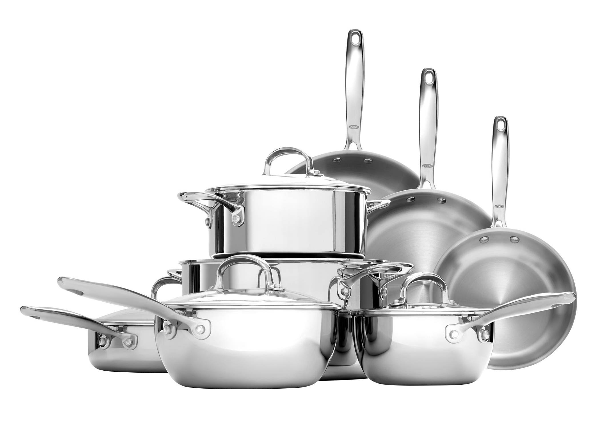 Oxo Good Grips Stainless Steel Pro 13-Piece Cookware Set, Silver
