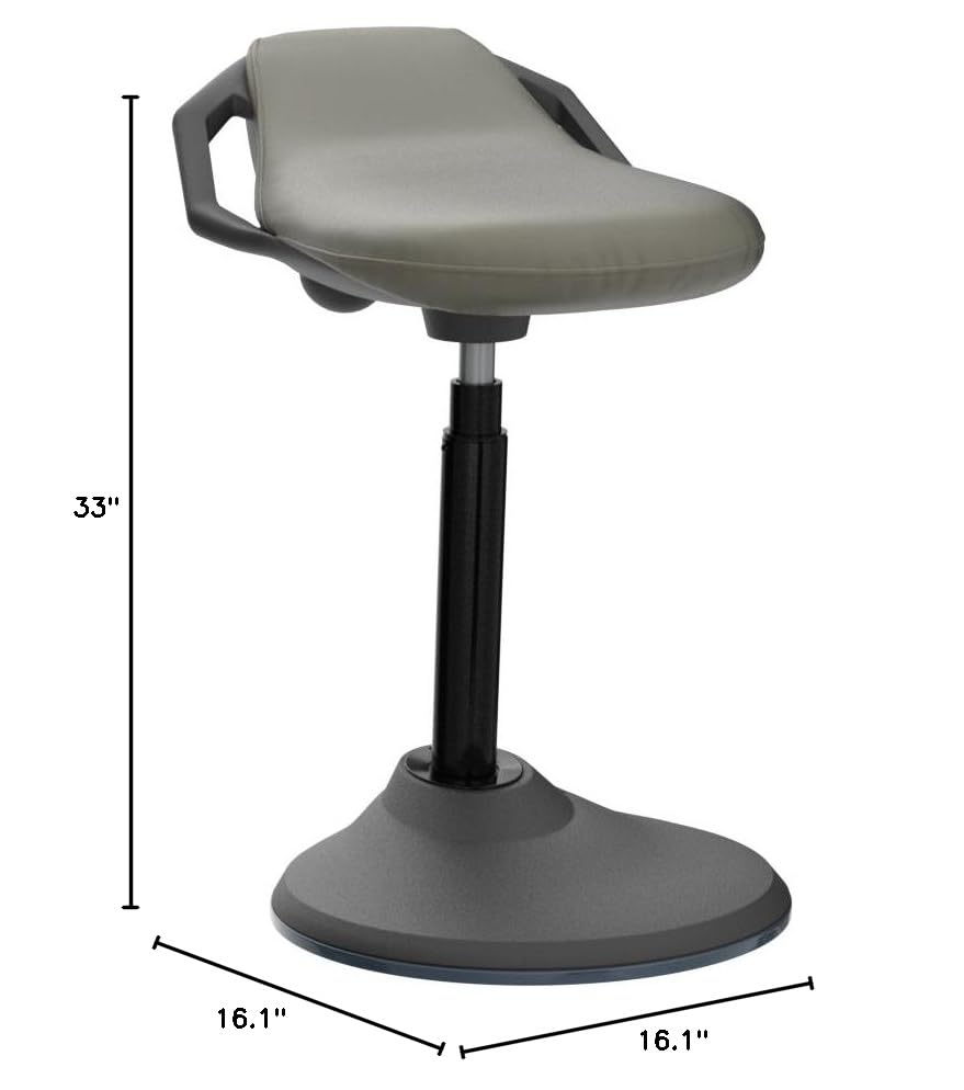 bonVIVO Standing Desk Chair - Ergonomic Chair for Tall Office Desks w/Back Support and Handles for Posture and Balance - Work from Home High Stool - Black