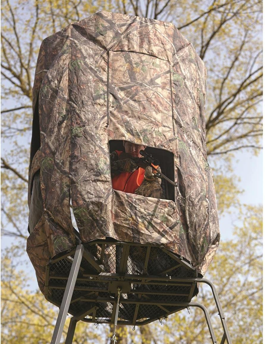 Guide Gear Full Blind Enclosure 20' Tripod Hunting Deer Stand Cover, Camo