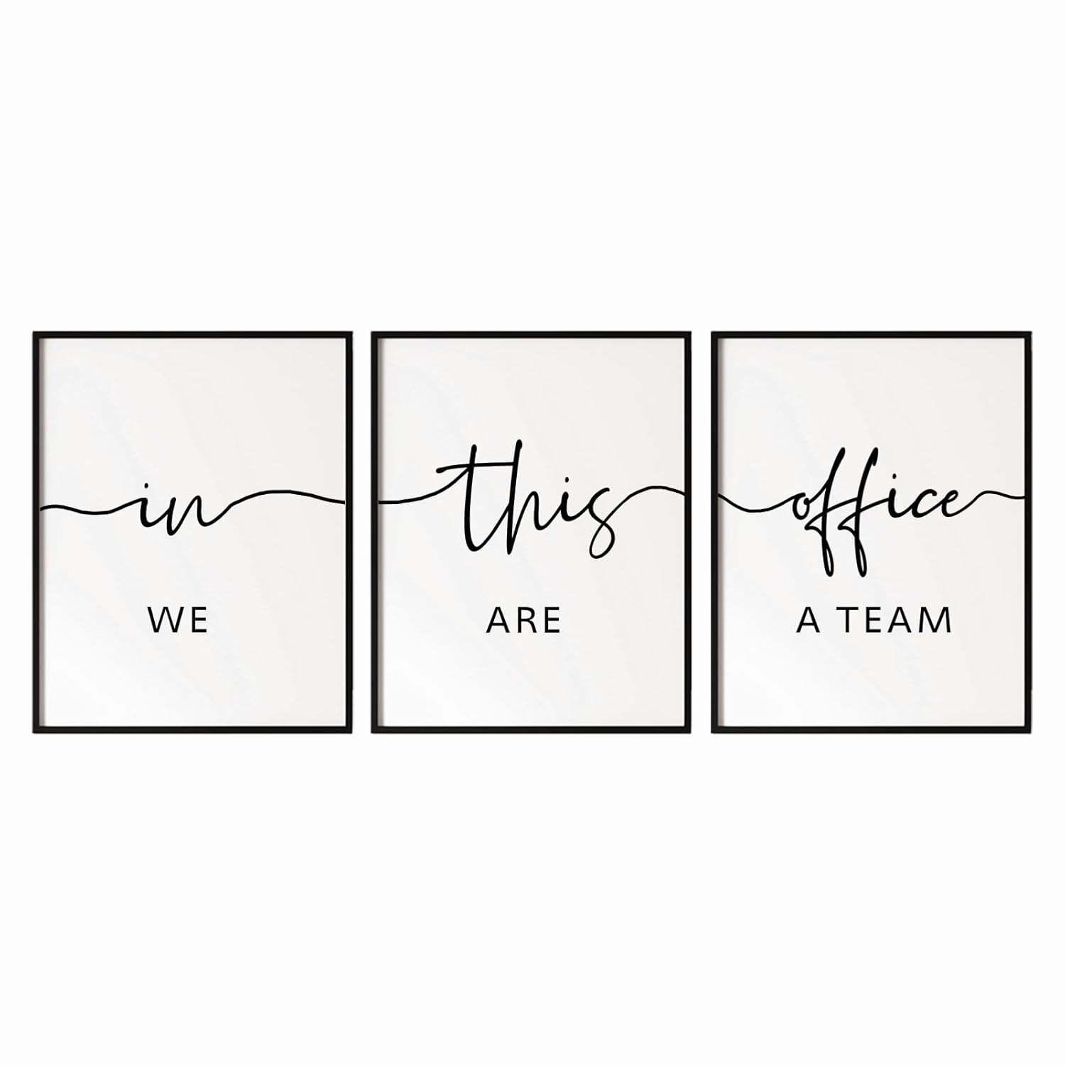 In This Office We Are Team, Set of 3 Prints, Minimalist Office Quotes Art, Home Wall Decor, Typography Art, Inspirational Teamwork Quote Poster, Office Wall Decor, Team Office Rules Unframed