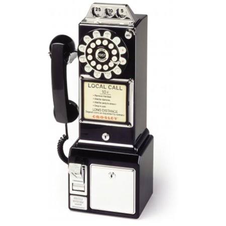 PlugIt 1950&s Classic Pay Phone - Black