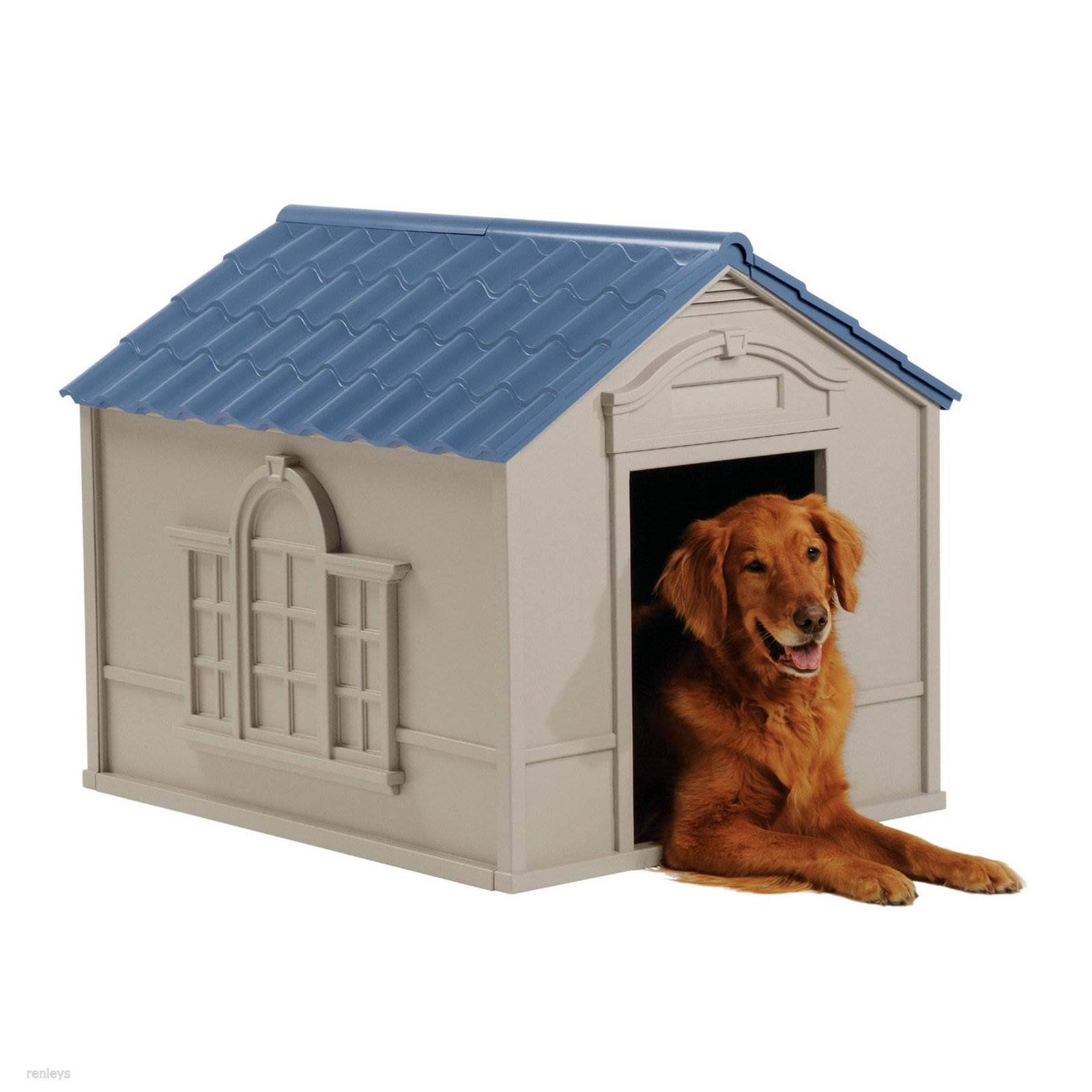 Suncast DH350 Deluxe Weatherproof Snap Together Resin Large Dog House (2 Pack)