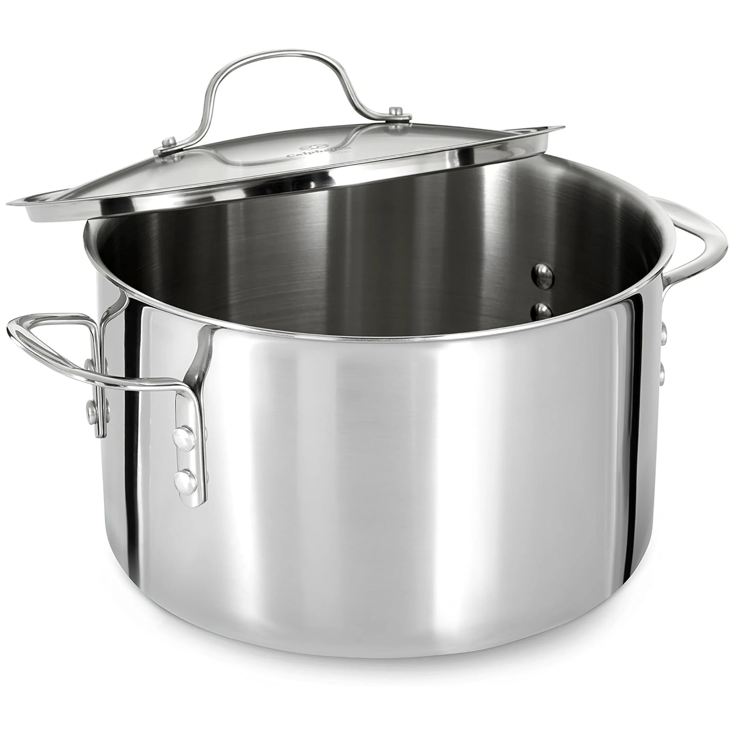 Calphalon 8 Quart Tri-Ply Stainless Steel Stock Pot with Lid and Aluminum Core