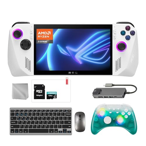ASUS ROG Ally 2TB SSD Gaming Handheld 7-inch Touchscreen 120Hz FHD 1080p AMD Ryzen Z1 Extreme Processor, Black Ice Wireless Pro Controller, Hub, 128GB MicroSD, Keyboard & Mouse, 8 in 1 Bundle