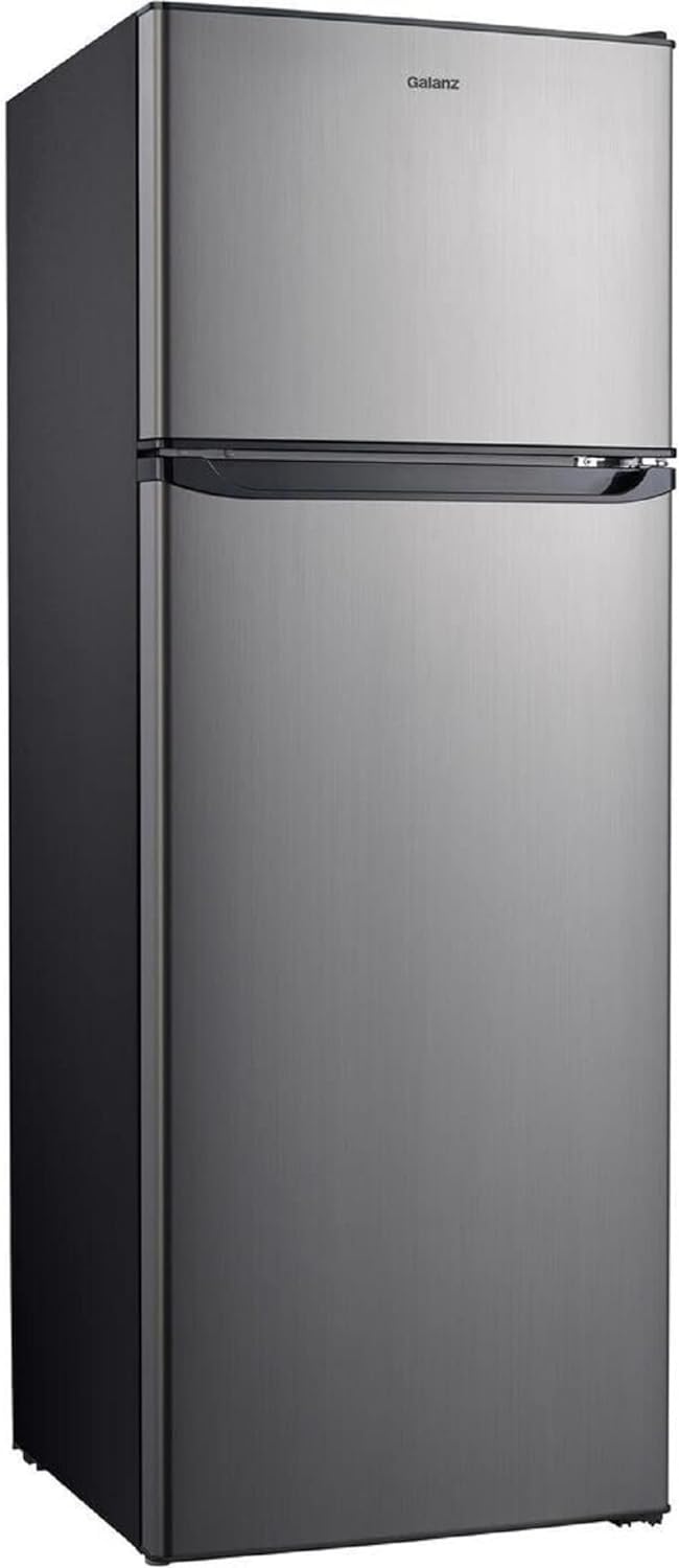Galanz 12 Cu Ft Top Freezer Refrigerator, Frost Free, Stainless Look
