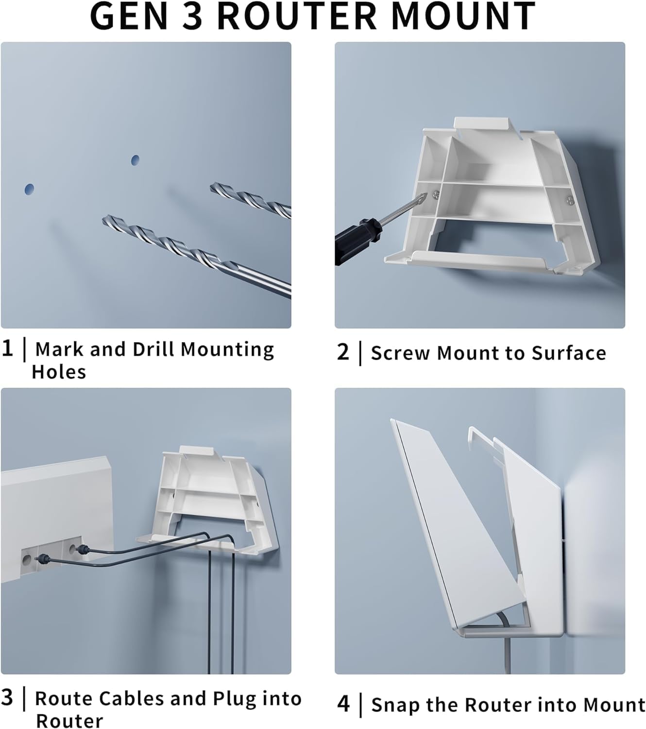 Starlink V3 Mount,Starlink Gen 3 Router and Starlink Gen 3 Power Supply Mounting Kit
