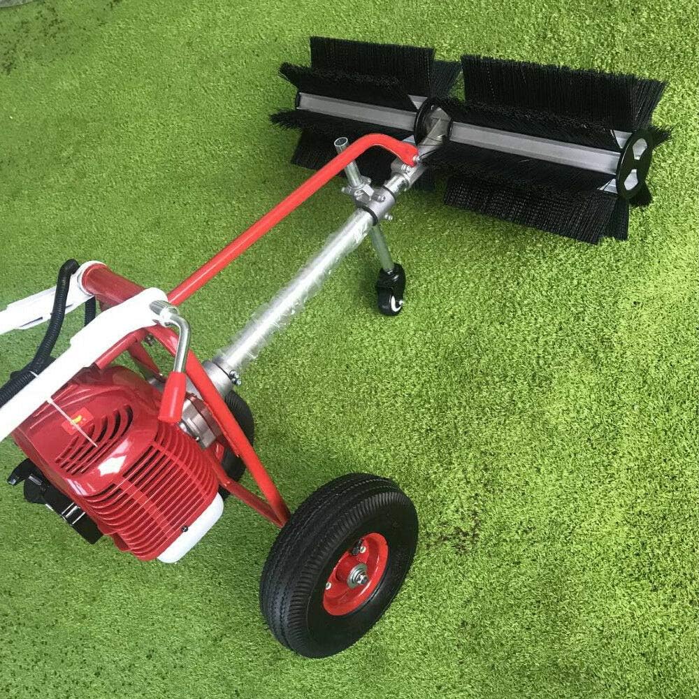 DIFU 1.7HP 2 Stroke 43cc Gas Power Handheld WalkBehind Sweeper Broom Cleaning Driveway Turf Grass Walkway, 1.25 kW, USA Stock
