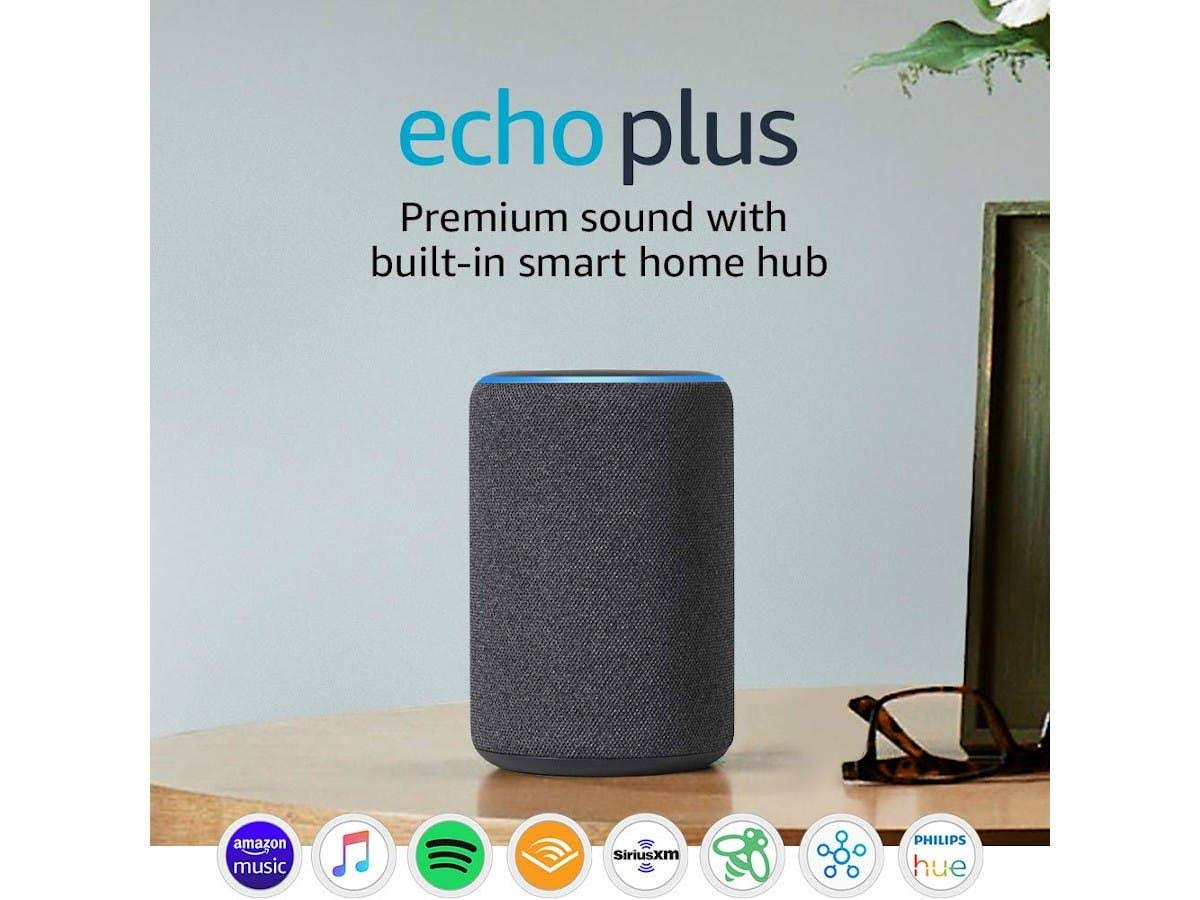 Echo Plus (2nd Gen) - Premium Sound with Built-In Smart Home Hub - Charcoal