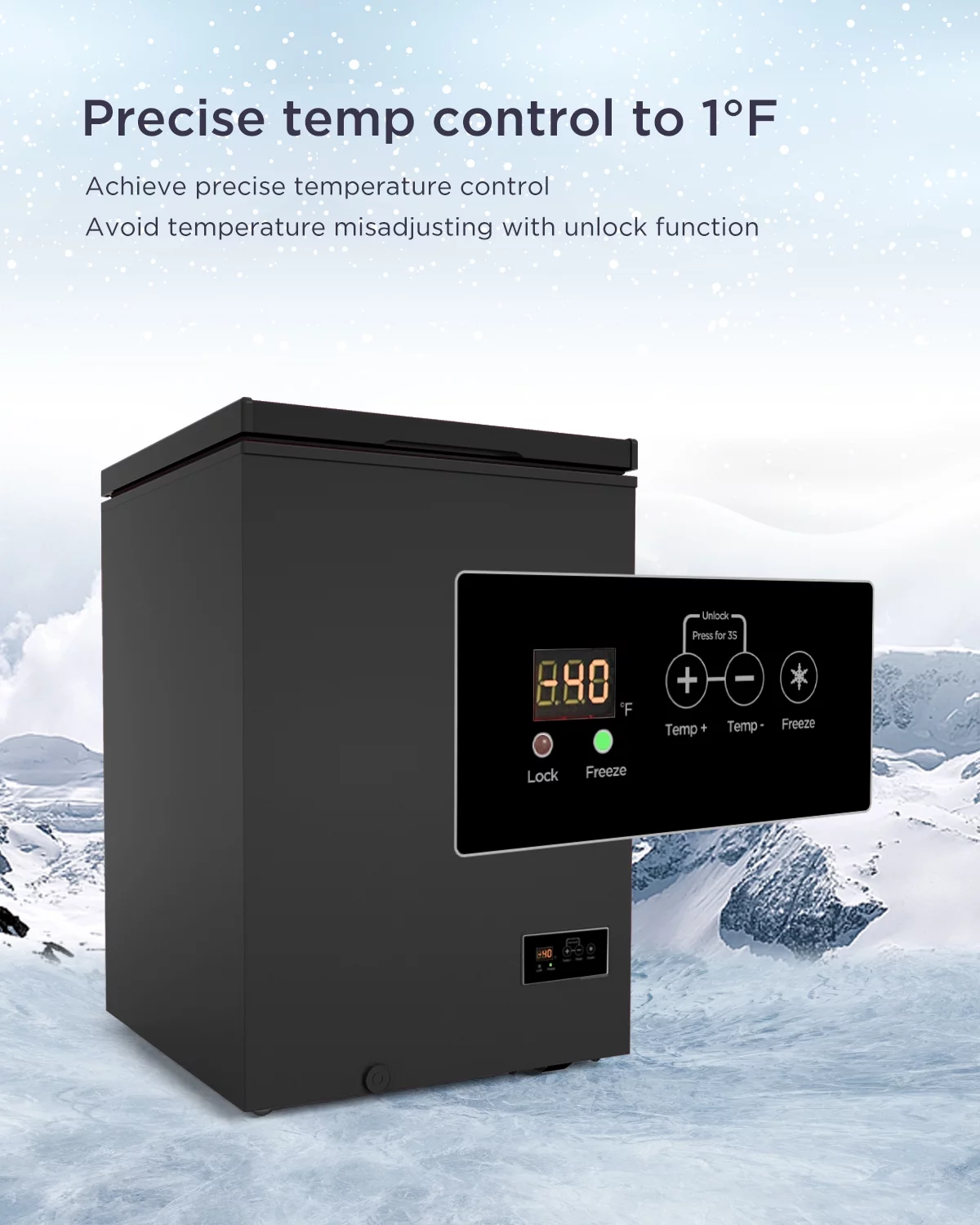 Northair Low temperature Chest Freezer - 3.5 Cu Ft with 2 Removable Baskets - Reach In Freezer Chest - 14℉ to -40℉