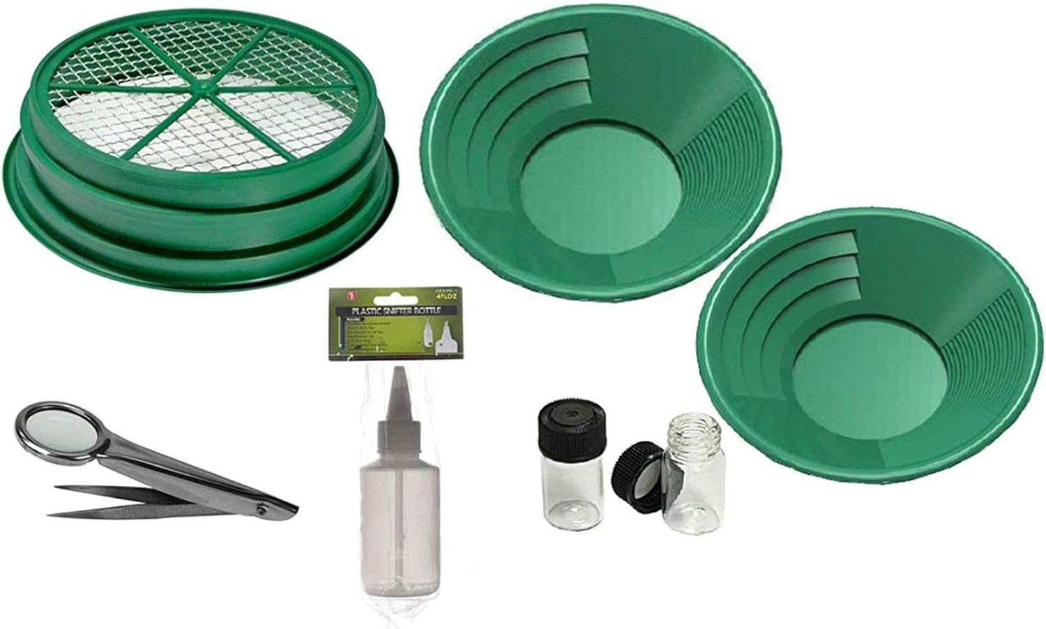 ASR Outdoor 7pc Gold Prospecting Kit 1/4 Mesh Classifier, 14