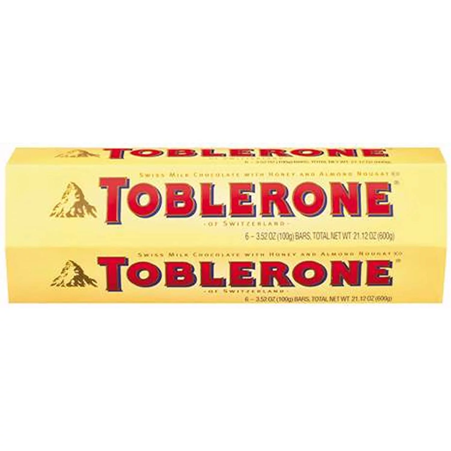 Toblerone Honey and Almond Nougat Milk Chocolate Bars,3.52 oz (6 ct.)