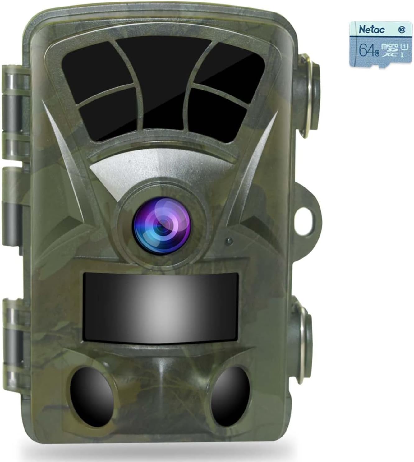 Trail Camera 4K 32MP Hunting Camera with 110° Wide Angle Wildlife Camera 0.2S Trigger Time Trail Game Camera with Night Vision 65ft Motion Activated IP66 Waterproof 2.4” LCD for Wildlife Monitoring