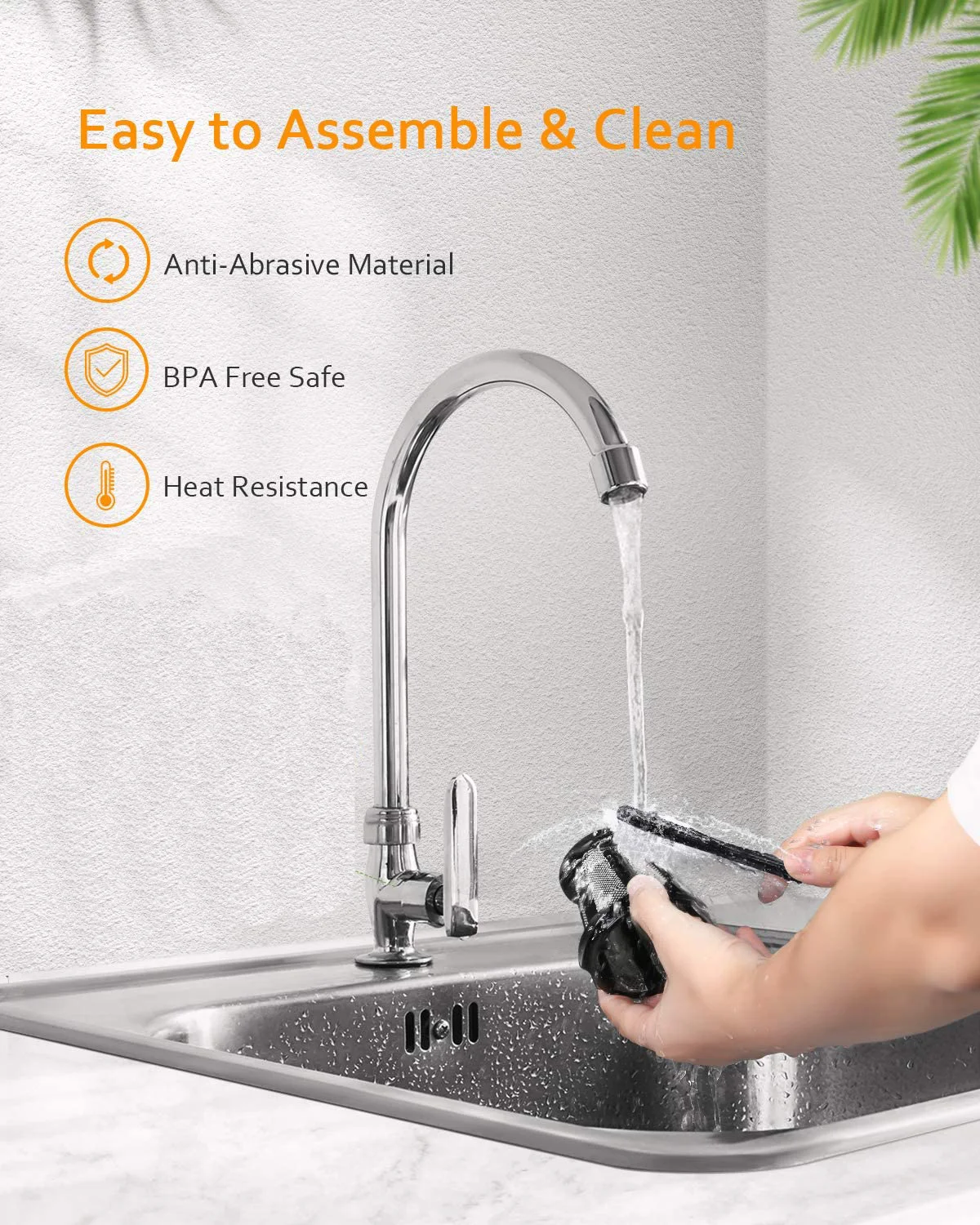 Brewsly Juicer Machines Easy to Clean, Slow Masticating Juicer Higher Juice Yield, Black