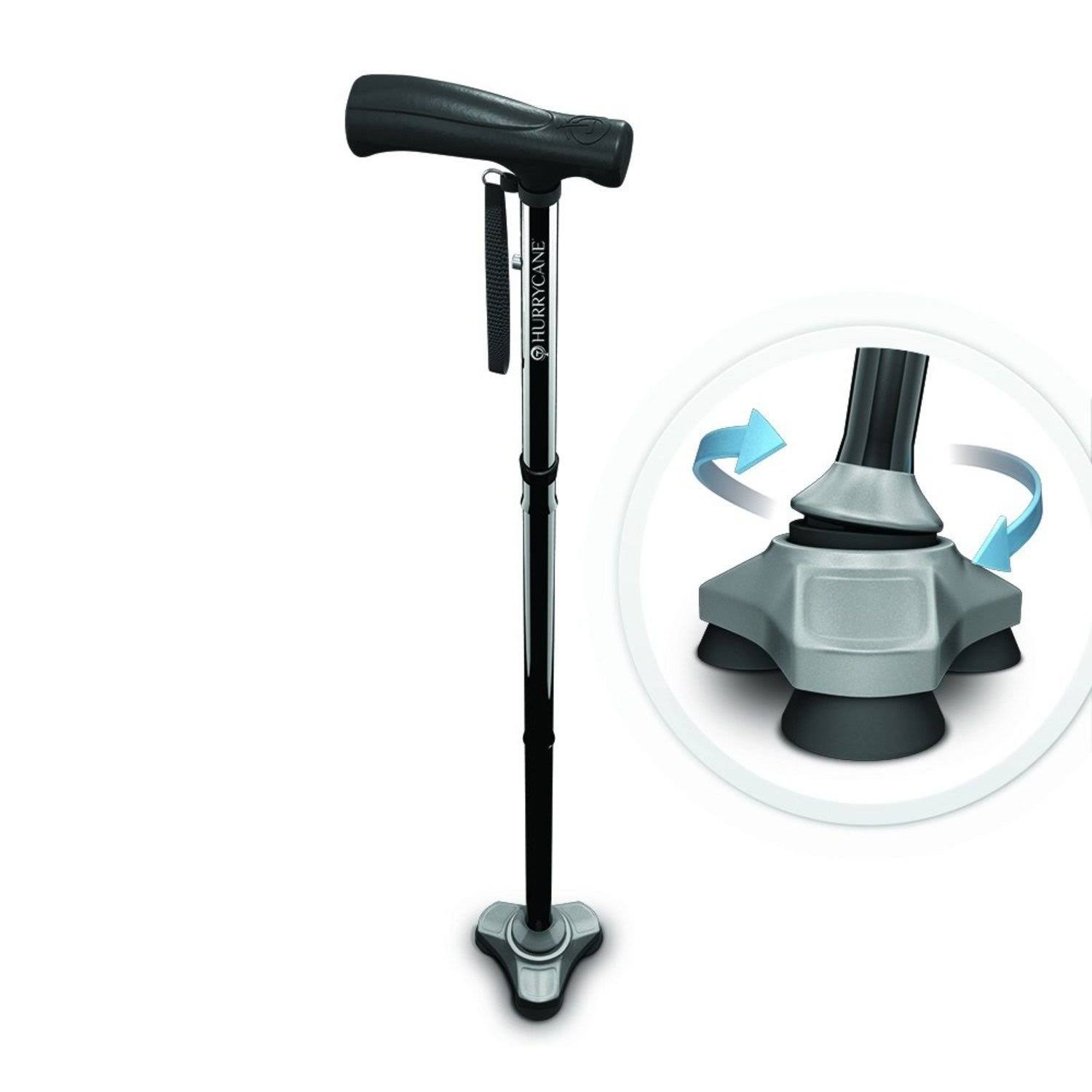 Drive Hurrycane Folding All-Terrain Cane/ Walking Stick, Black