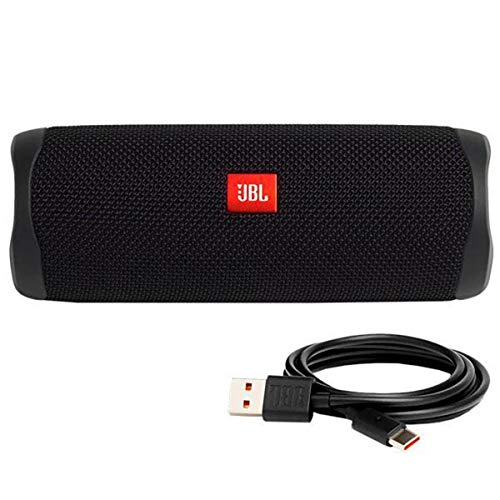 JBL FLIP 5 Portable Speaker IPX7 Waterproof Bundle with gSport Limited Edition Carbon Fiber Case (Black)