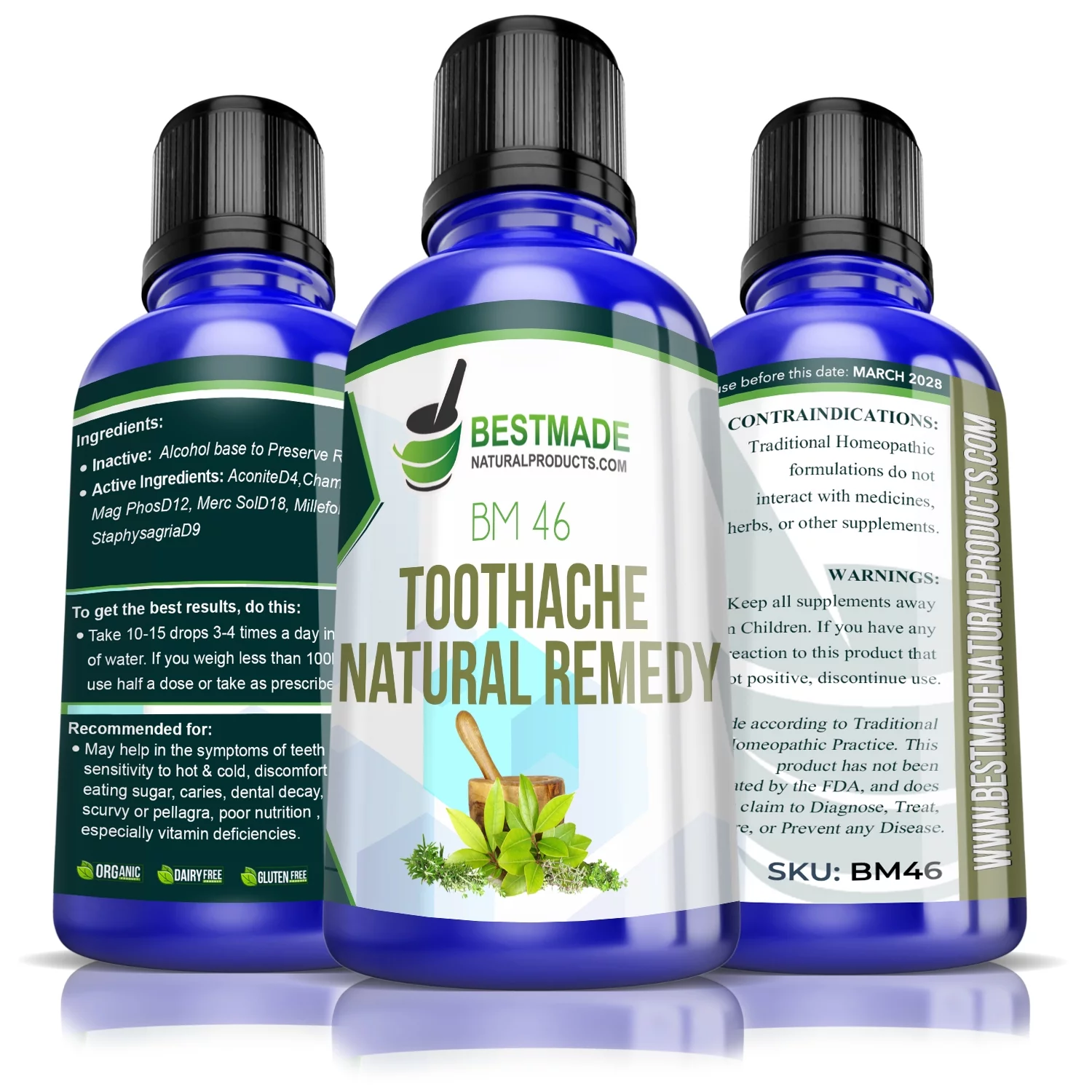 BestMade Toothache, Pain & Discomfort Natural remedy (BM46)