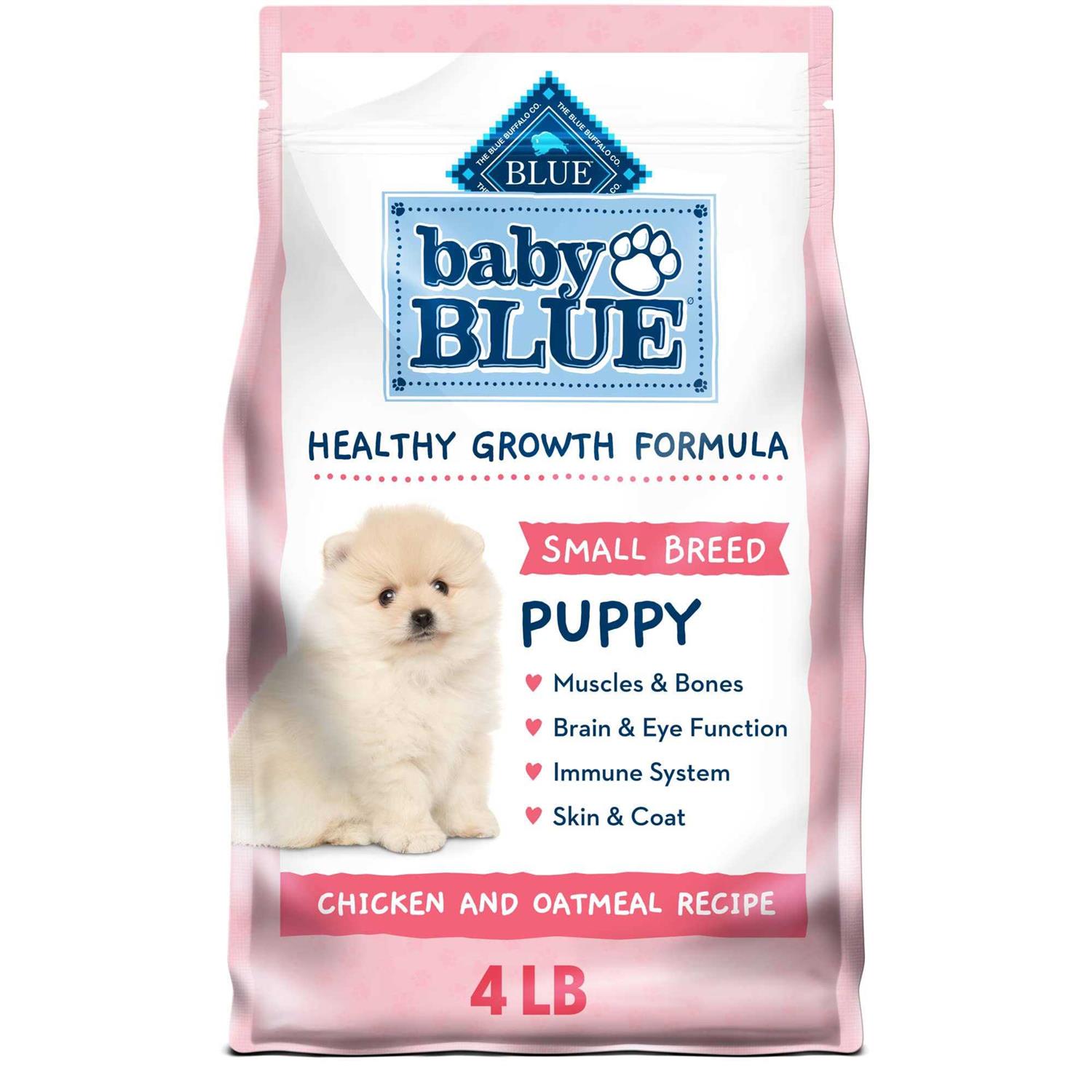 Blue Buffalo Baby Blue Healthy Growth Formula Natural Small Breed Puppy Dry Dog Food, Chicken and Oatmeal Rice Recipe 4-lb - Pet Supplies online store