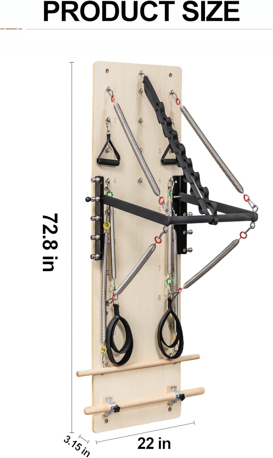 Pilates Wall Board,Pilates Machine, Pilates Equipment, Wall Mounted Pilates Reformer Machine, Pilates Springboard for Home & Gym Workout