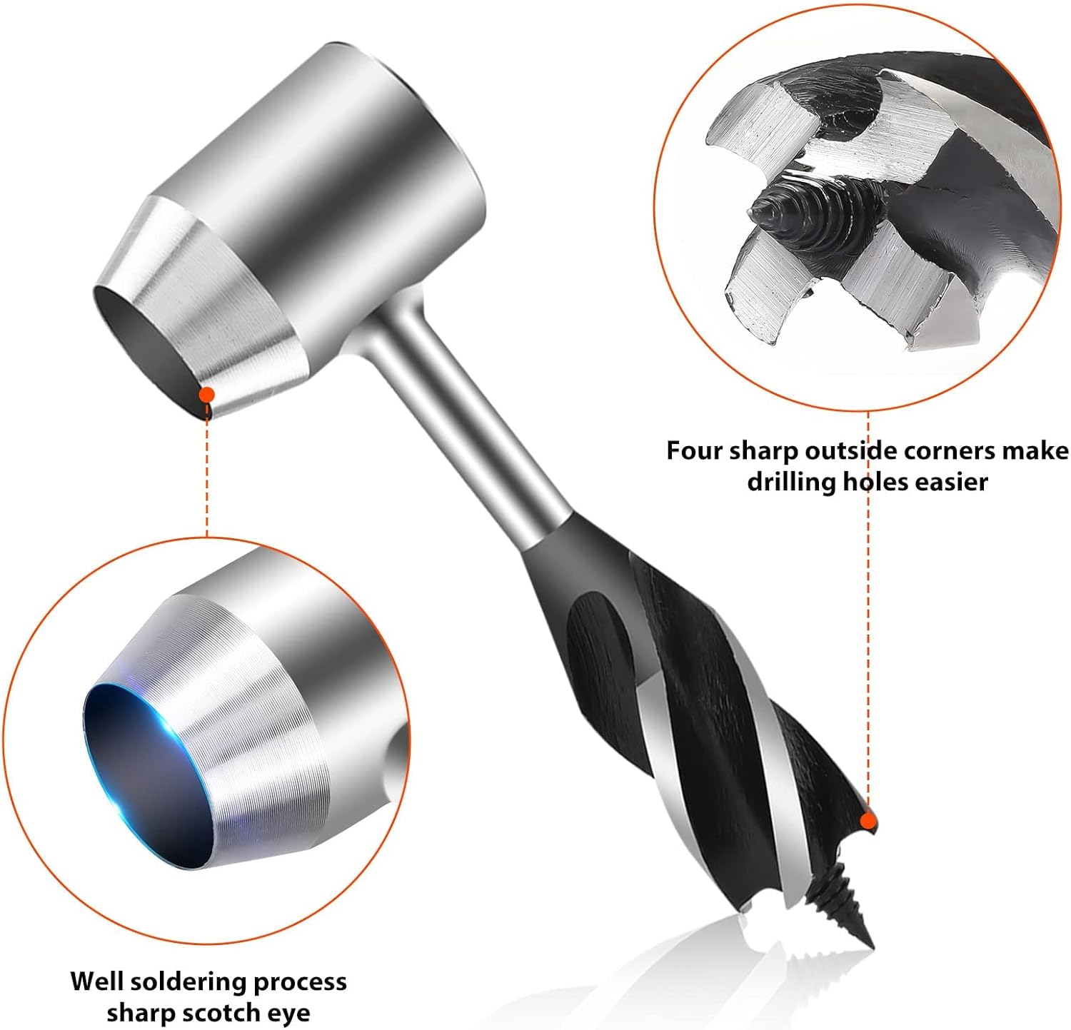 Bushcraft Gear Tool for Survival Settlers, SUNJOYCO Hand Auger Drill Wrench with Scotch Eye Wood Drill Peg and Manual Hole Maker, Auger Drill Bit for Outdoor Bushcrafting Camping Backpacking