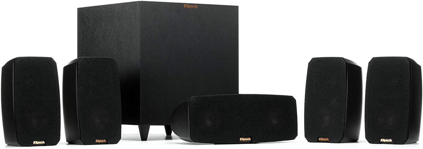 Klipsch Black Reference Theater Pack 5.1 Surround Sound System (Renewed)