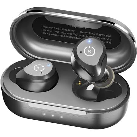 Tozo NC9 Hybrid Active Noise Cancelling Wireless Earbuds, ANC in Ear Headphones IPX6 Waterproof Bluetooth 5.0 Stereo Earphones,