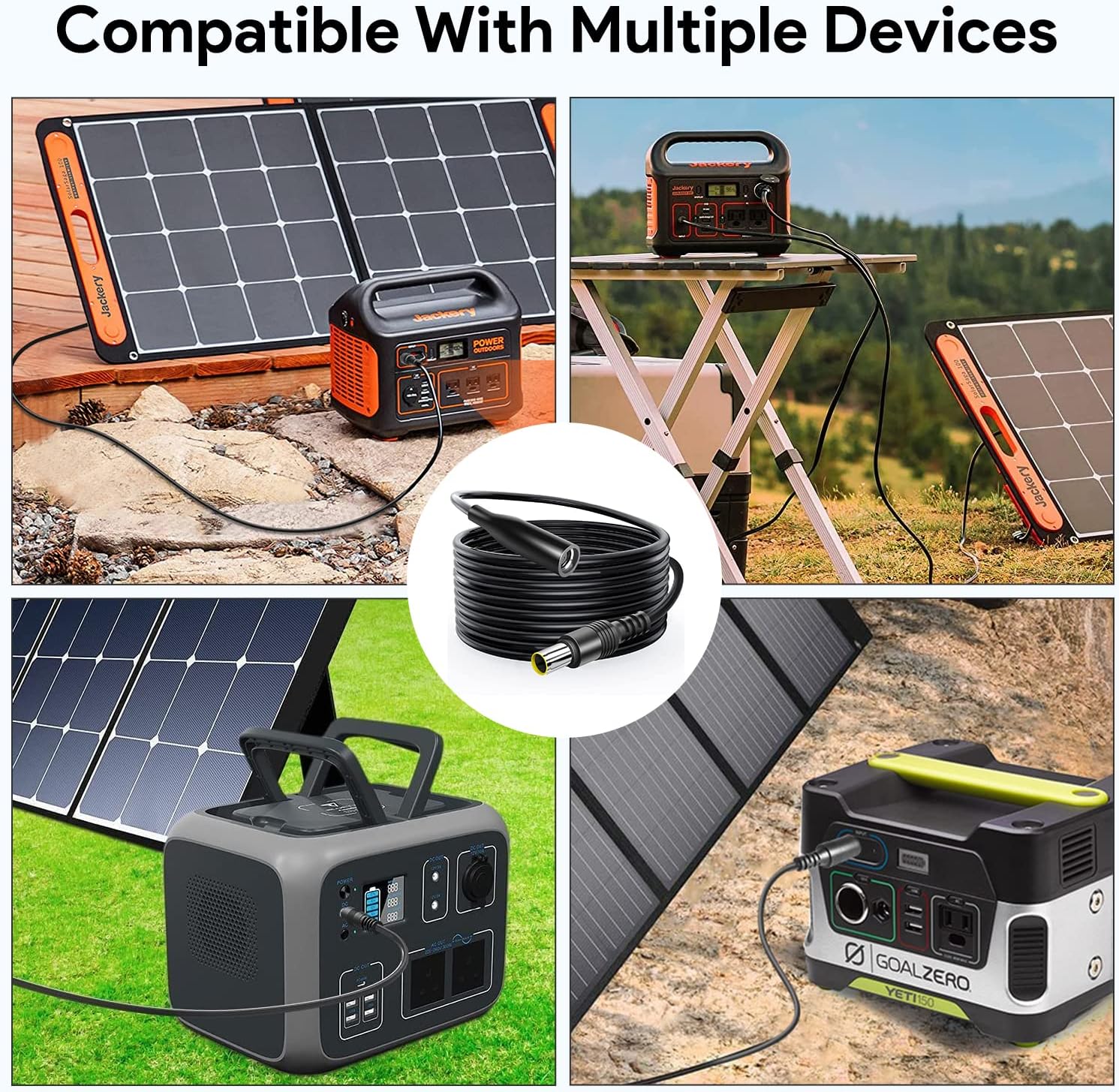KFD Extension Cable 10FT 3M DC 8.0mm for Jackery SolarSaga 60W 100W Solar Panel Jackery Power Station Explorer 160/240/300/500/1000,GZ Yeti BLUETTI Solar Generator 8.0mm Connector Extension Power Cord