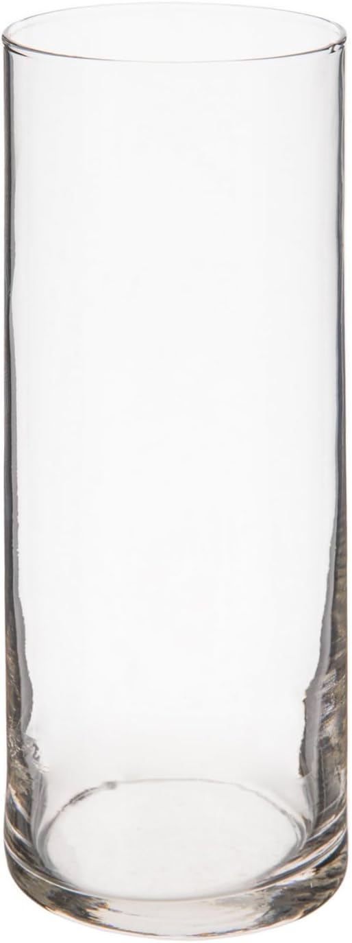 Hobby Lobby Glass Cylinder Vase, 9 Inches Tall, Textured Bottom, Versatile, Centerpiece for Tables