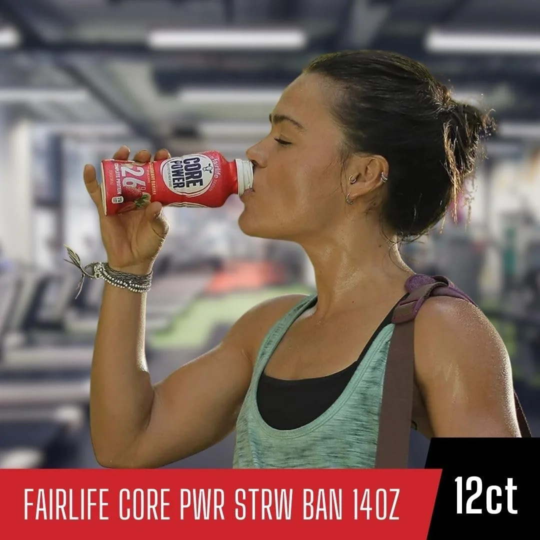 Core Power Fairlife 26g Protein Milk Shakes - Ready To Drink for Workout Recovery - Strawberry Banana Flavor, 14 Fl Oz Pack of 12 and Multi-Purpose Key Chain