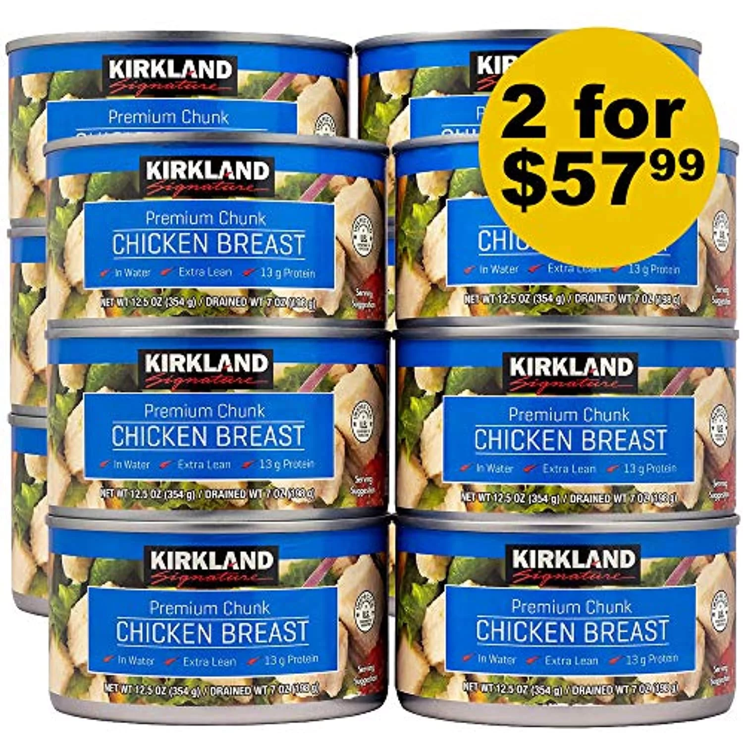 Kirkland Signature Chicken Breast, 12.5 oz - 6 count (Pack of 2) | total 12 count