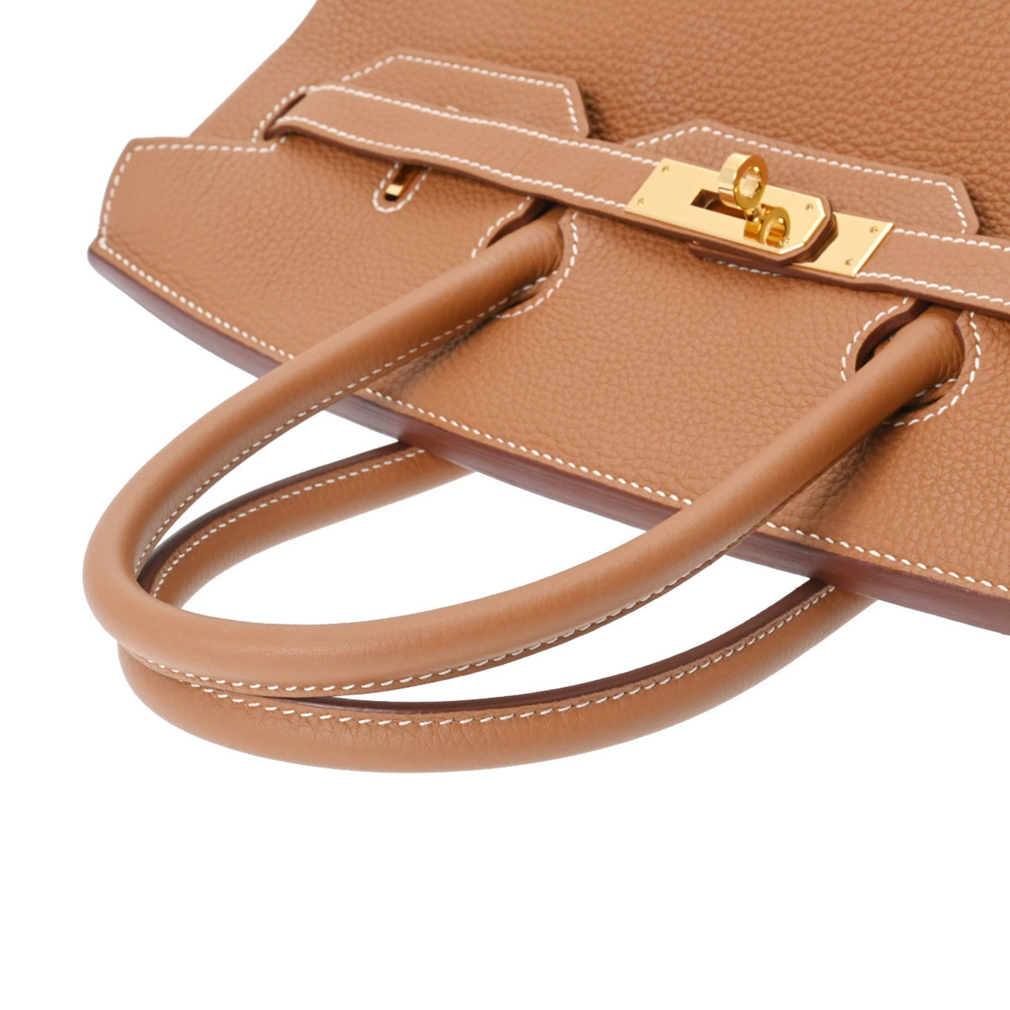 Pre-Owned HERMES Birkin 35 Gold - D stamp (circa 2019) Unisex Togo Handbag (Good)