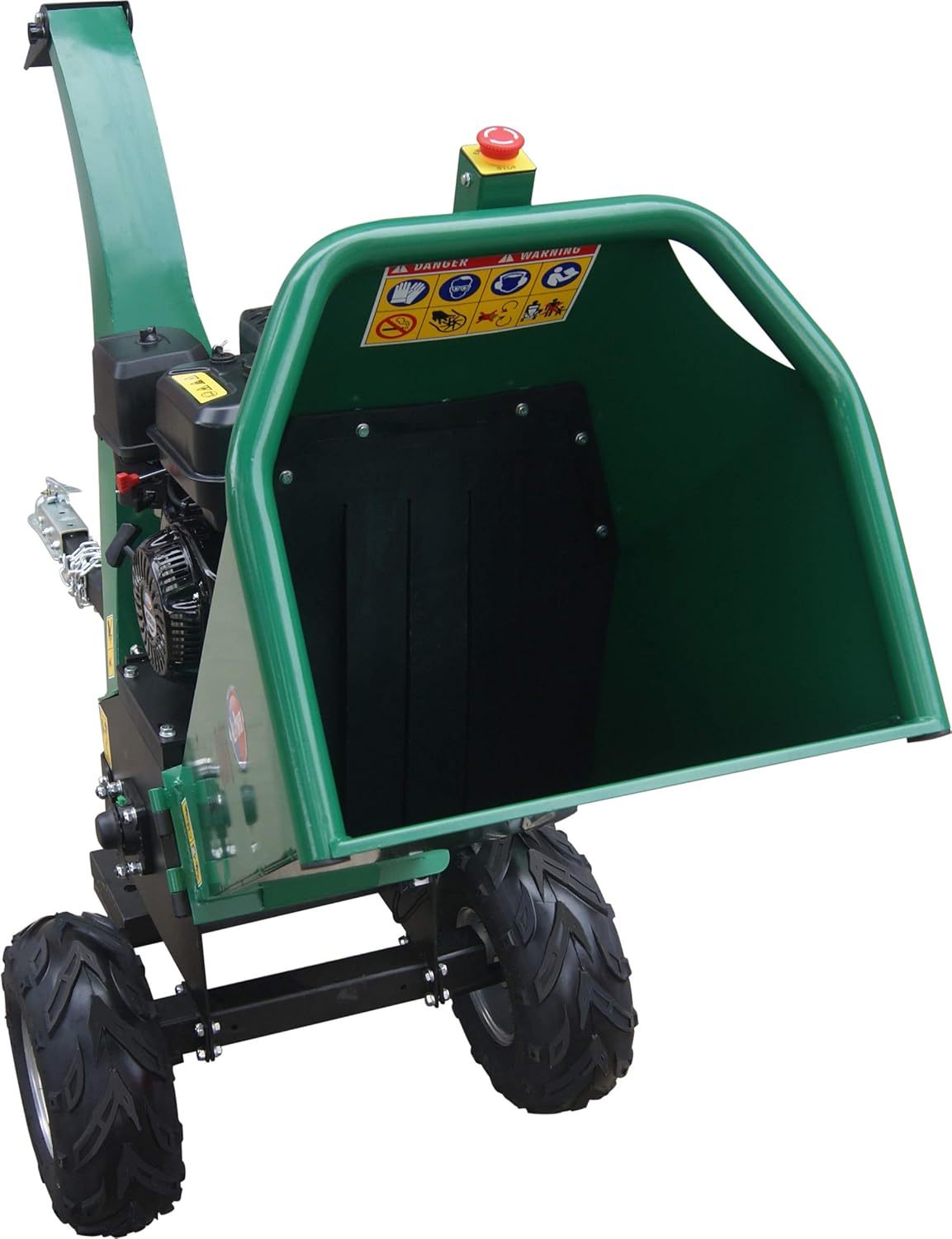 All Power America APWC420 Heavy Duty Durable Wood Chipper Shredder Mulcher-Max 6 Inch Cutting Diameter Capacity Gas Powered, 15HP 420cc, 6 inch, Green/Black